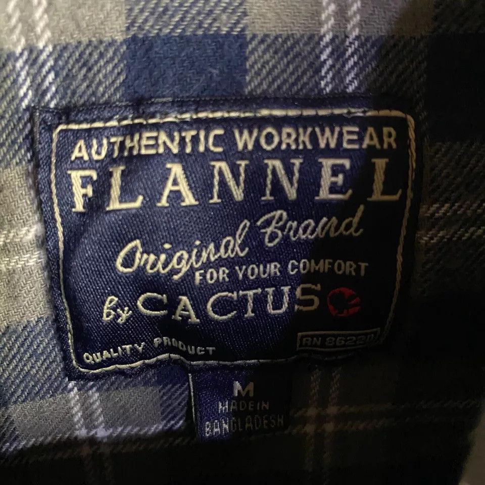 Other Cactus Flannel Men's Medium Pearl Snap Plaid Cotton Adults M Size US M / EU 48-50 / 2 - 2 Thumbnail
