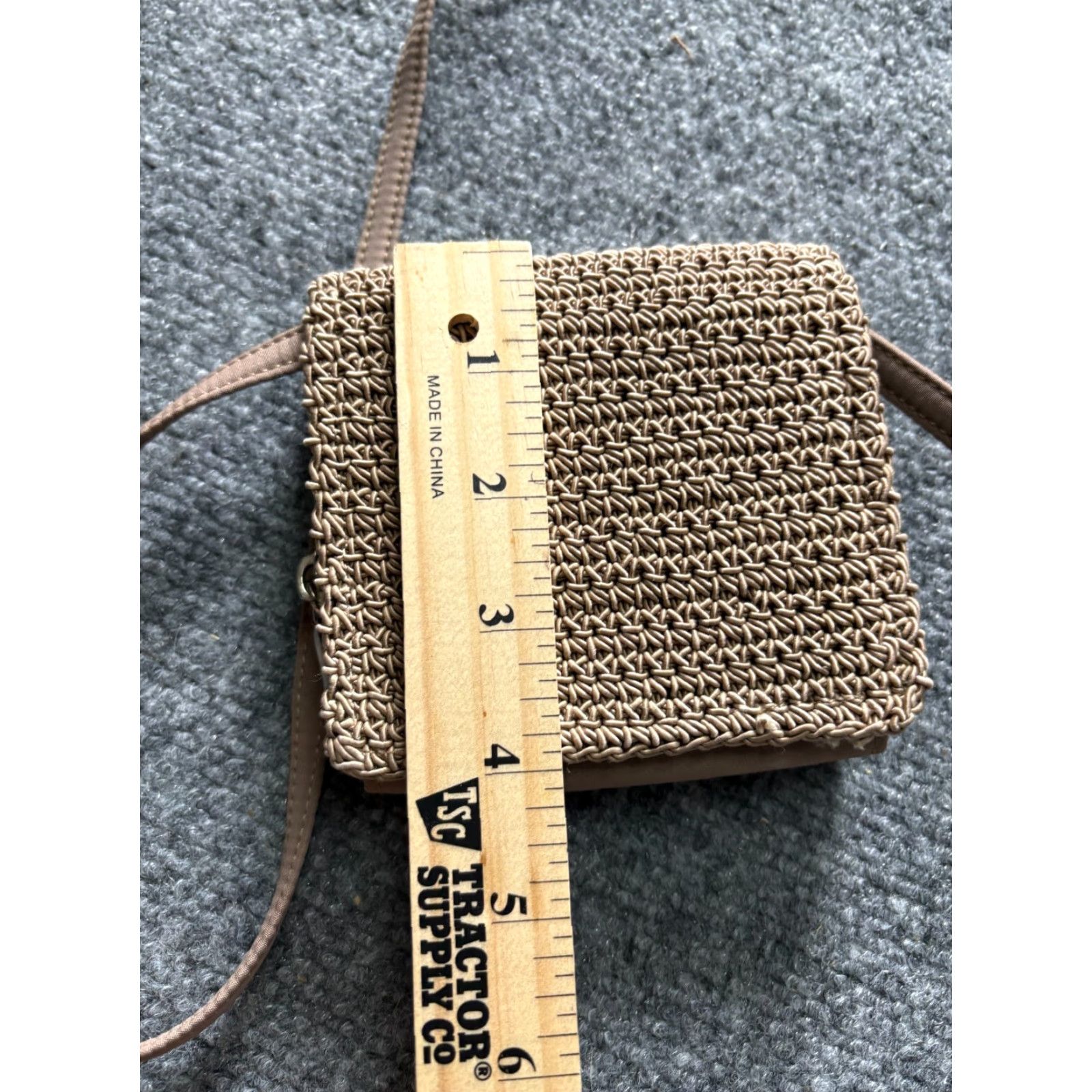 Vintage VINTAGE Victory Wallet Womens Tan Brown With Shoulder Strap Woven Fabric Coin Pouch Card Cash Holders Wallet Size ONE SIZE - 4 Thumbnail