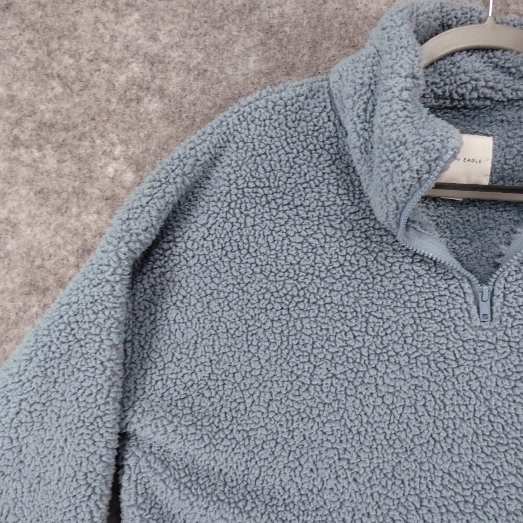 American Eagle Outfitters American Eagle Pullover Mens Small 1/4 Zip Blue Pouch Deep Pile Sweater Size US S / EU 44-46 / 1 - 3 Thumbnail