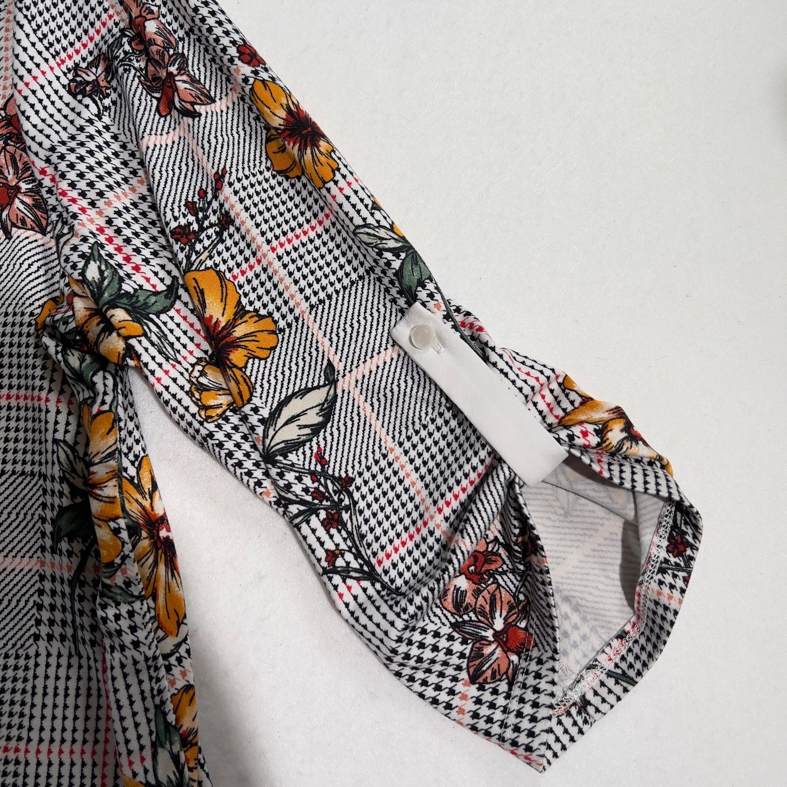 Other Faith and Joy by Monteau Top Woman’s 1X Floral Check Stretch Size XL / US 12-14 / IT 48-50 - 4 Thumbnail