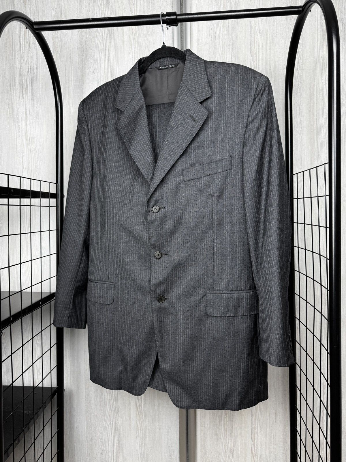 Canali Canali grey striped pure wool 3 buttons classic suit size 50 Size 40R - 2 Thumbnail