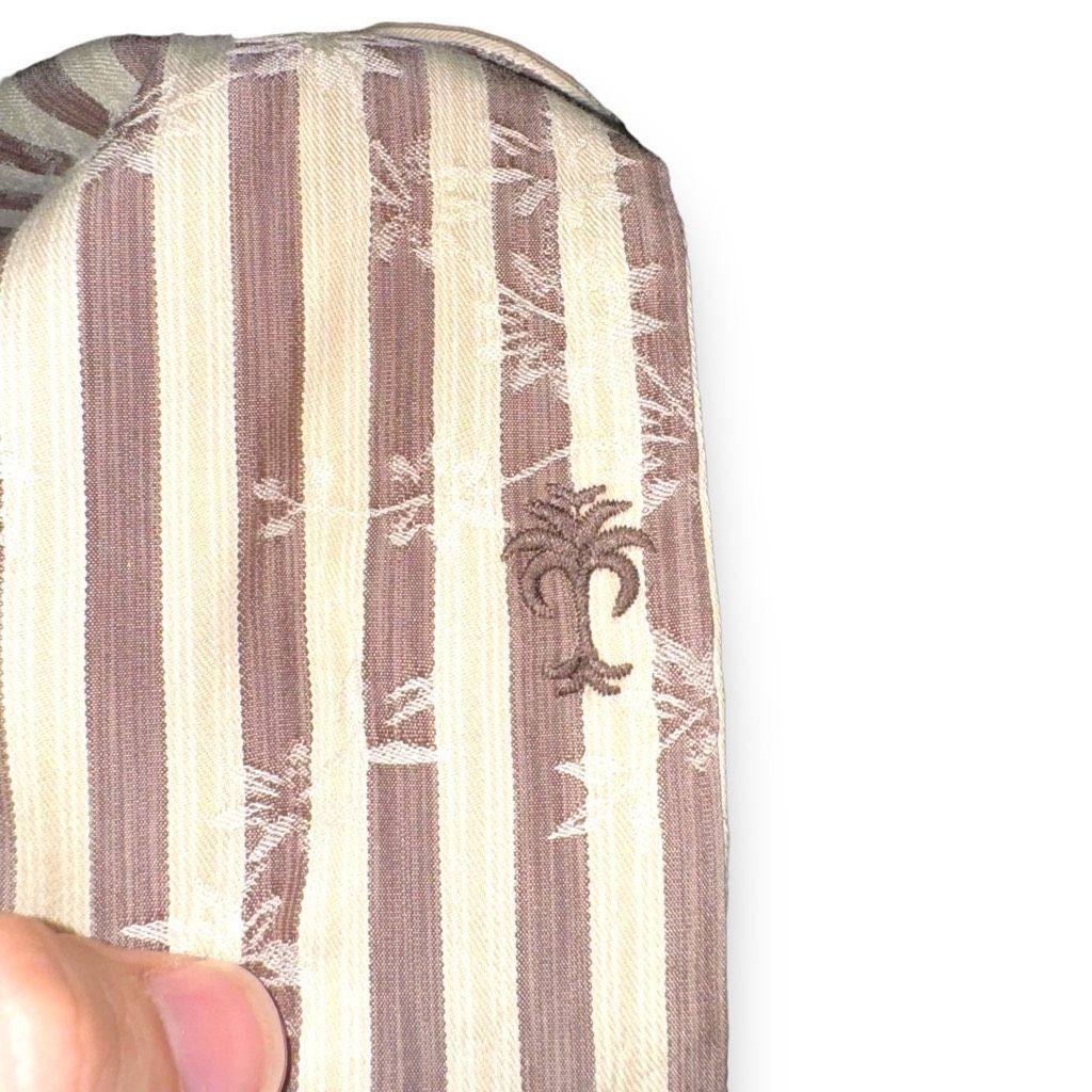 Tommy Bahama Tommy Bahama Tan Striped Silk L/S Button Down Shirt Size M Size US M / EU 48-50 / 2 - 6 Thumbnail