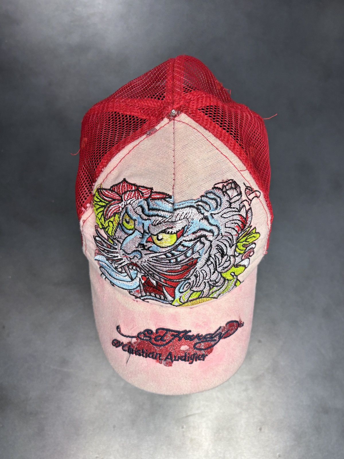 Christian Audigier × Ed Hardy × Vintage 2000s Ed Hardy Trucker Hat Vintage Christian Audigier Snapba Size ONE SIZE - 11 Thumbnail