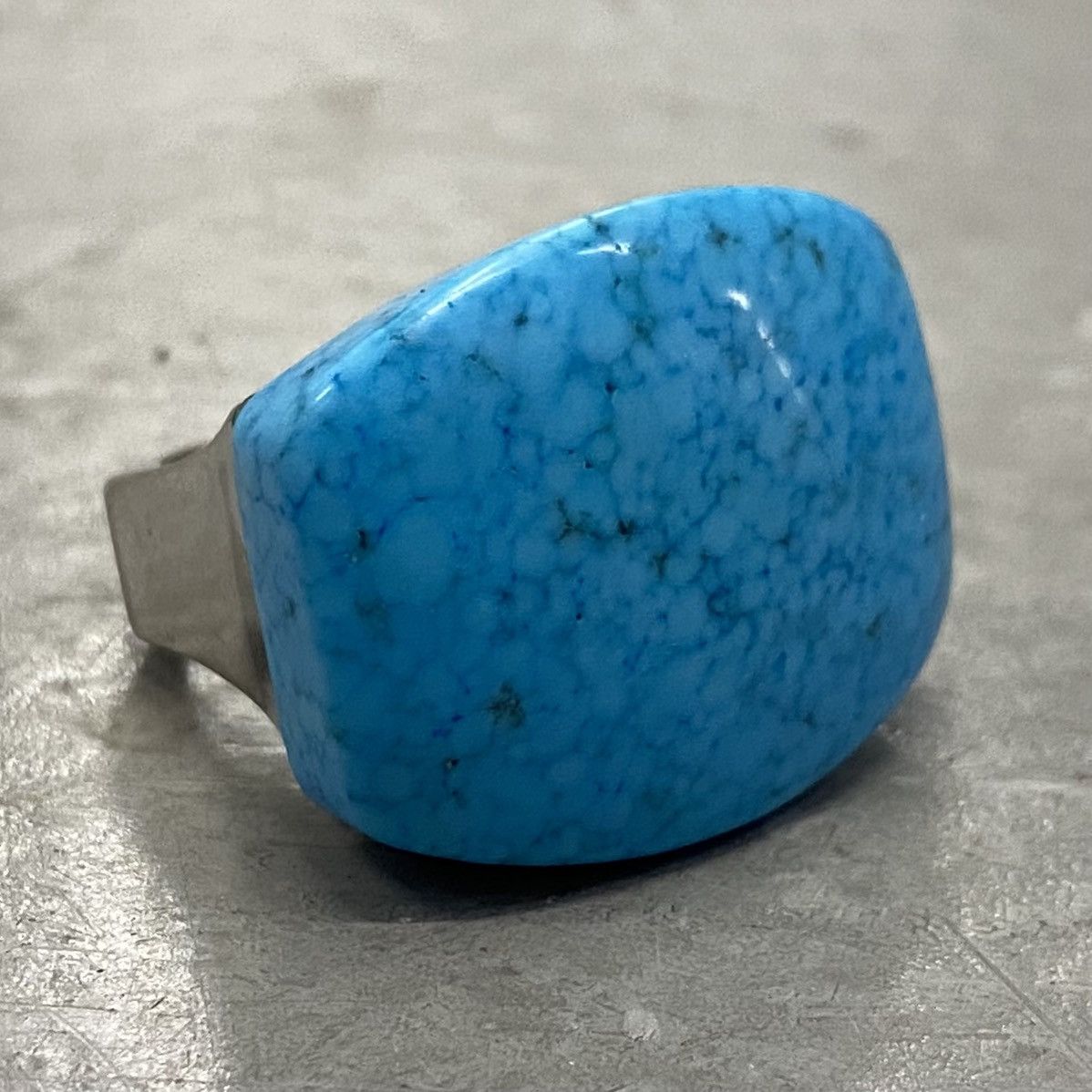 Kapital × Vintage Vtg Sterling Silver Turquoise Square Chunky Signet Ring Size ONE SIZE - 2 Thumbnail