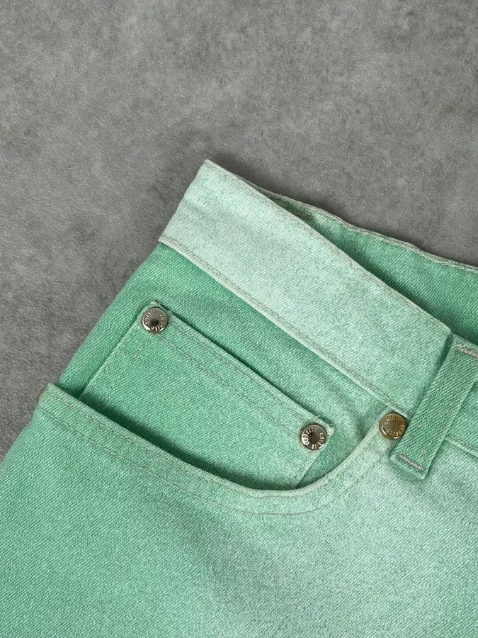 Roberto Cavalli 2000s Roberto Cavalli Mint Green Faded Jeans Size 25" / US 0 / IT 36 - 9 Thumbnail