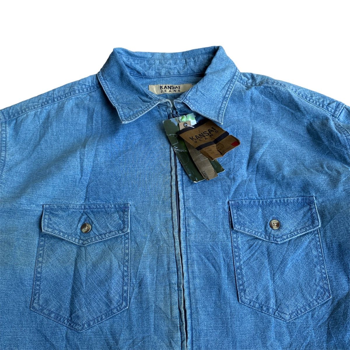 Kansai Yamamoto × Vintage Vintage Kansai Jeans Zipper Shirt Denim Jacket Size US XXL / EU 58 / 5 - 3 Thumbnail
