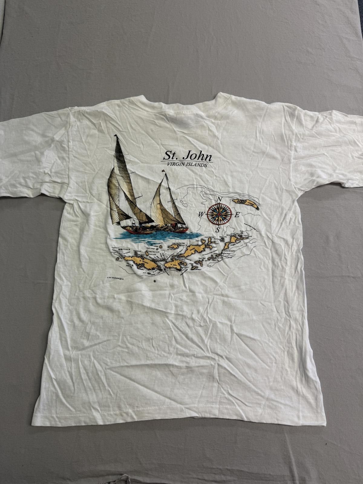 Designer VTG Sailing T-shirt St. John Virgin Islands Tee 1992 L Size US L / EU 52-54 / 3 - 1 Thumbnail