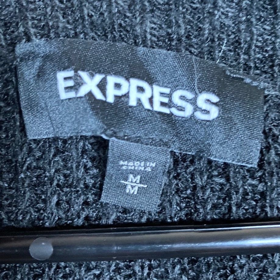 Express Express Sweater Women's Black Boat Neck Long Sleeve Knit Tunic Cotton Blend M Size M / US 6-8 / IT 42-44 - 6 Thumbnail
