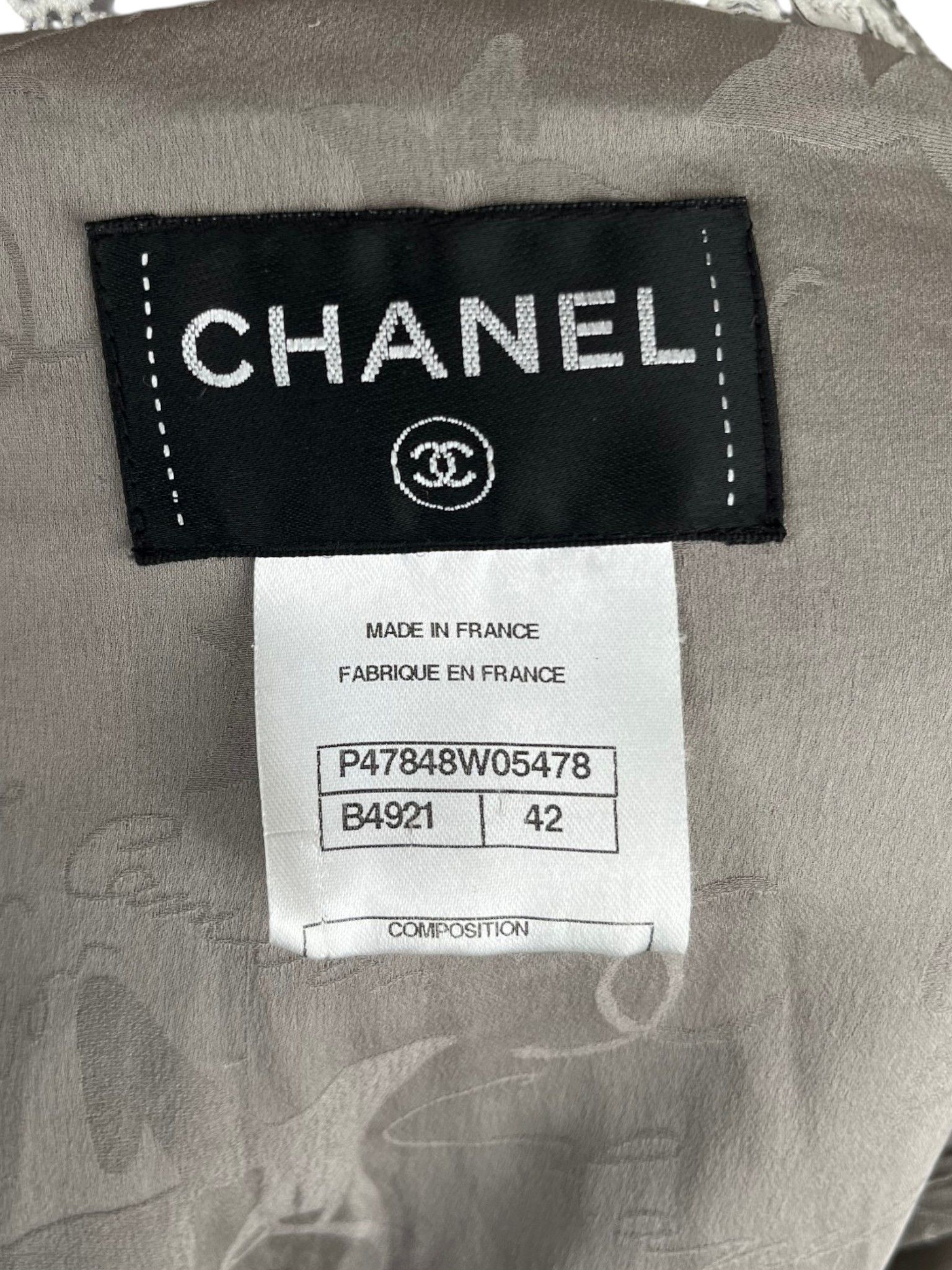 Chanel by Karl Lagerfield Resort 2014 Silver Tweed Lace Dress Size M / US 6-8 / IT 42-44 - 10 Thumbnail