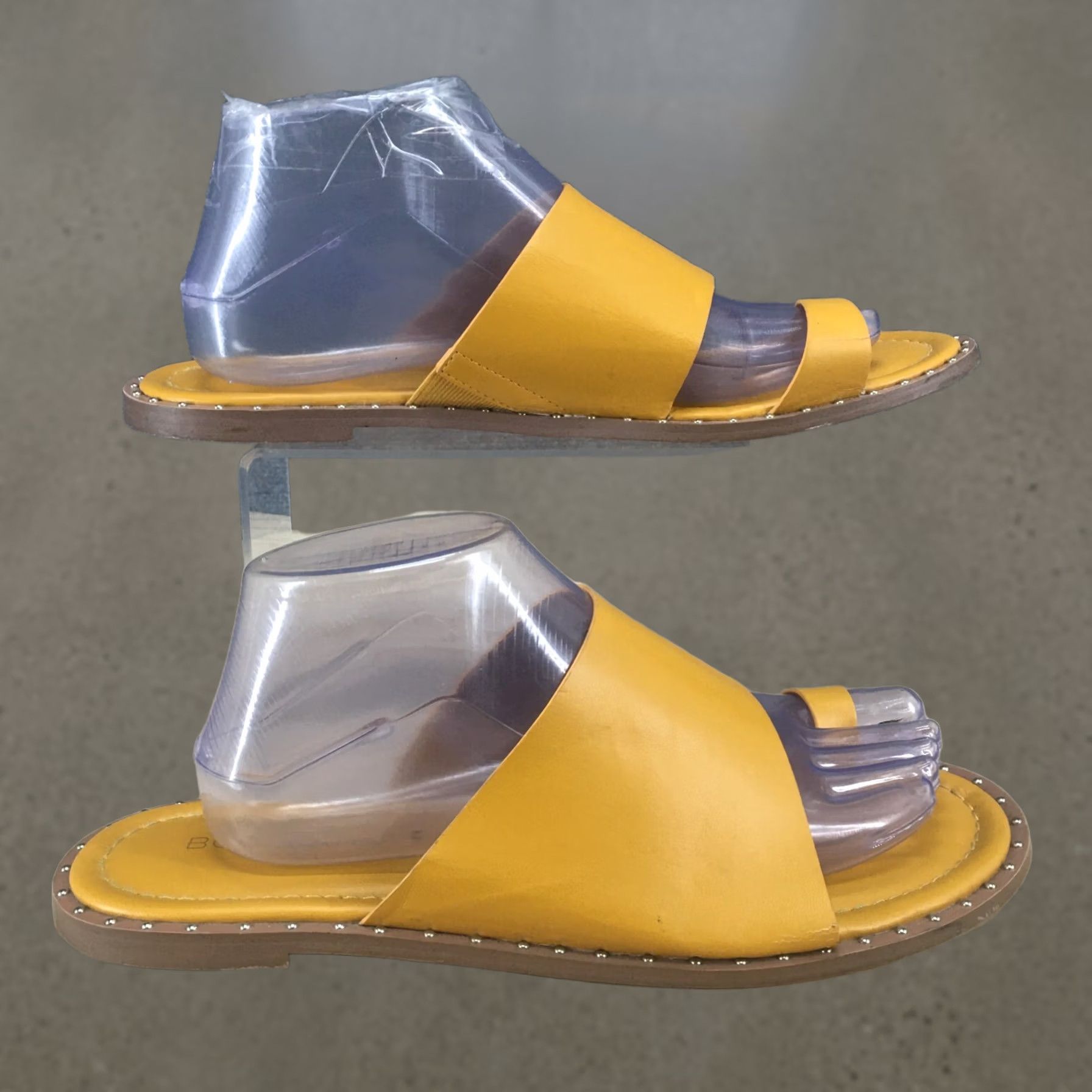 BCBGeneration BCBGeneration Sandals Womens 10M Zinda Slip On Slides Yellow Faux Leather Casual Size US 10 / IT 40 - 1 Thumbnail