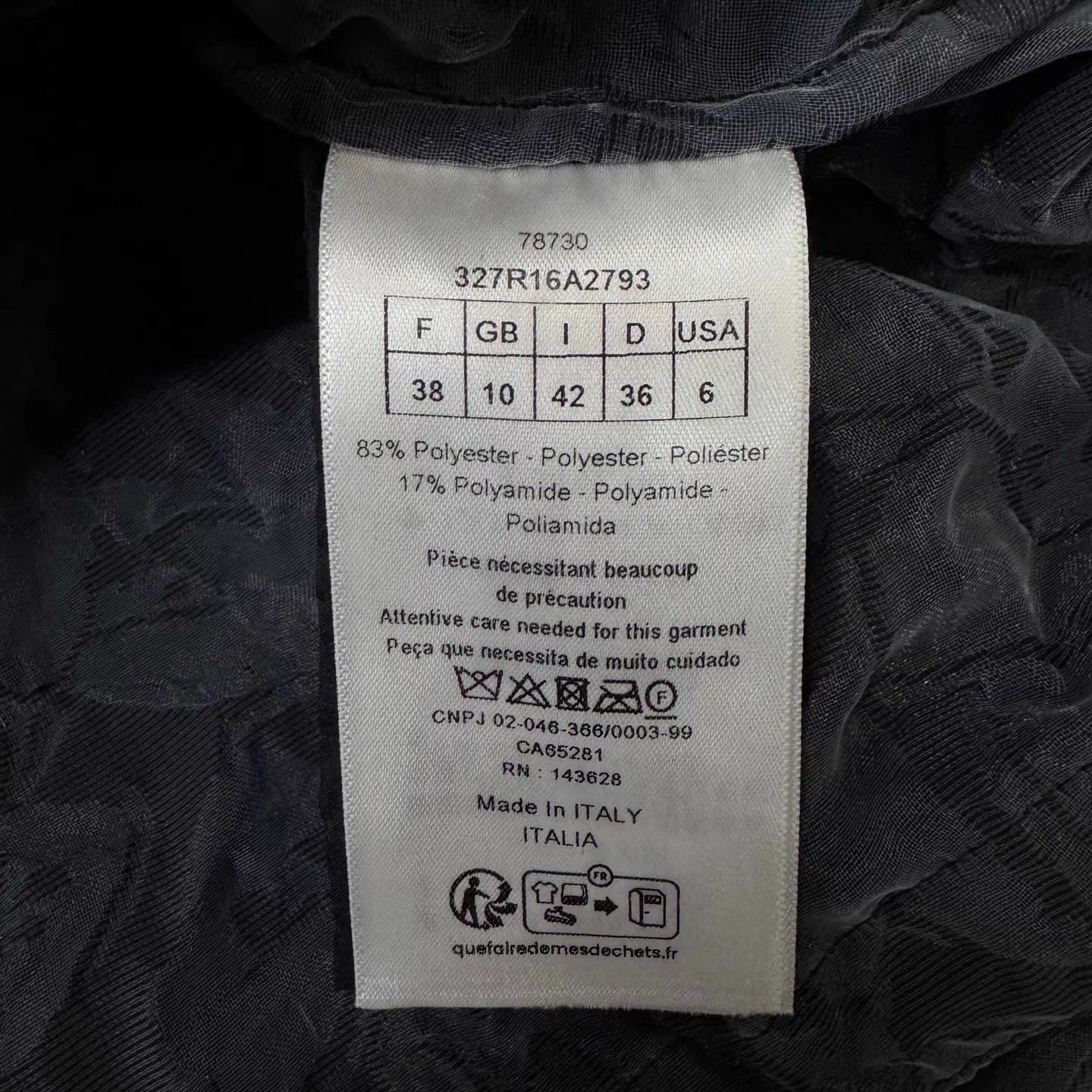 Dior Dior Black Short SleeveDresswith3D Embossed Seersucker Q10 Size L / US 10 / IT 46 - 3 Thumbnail