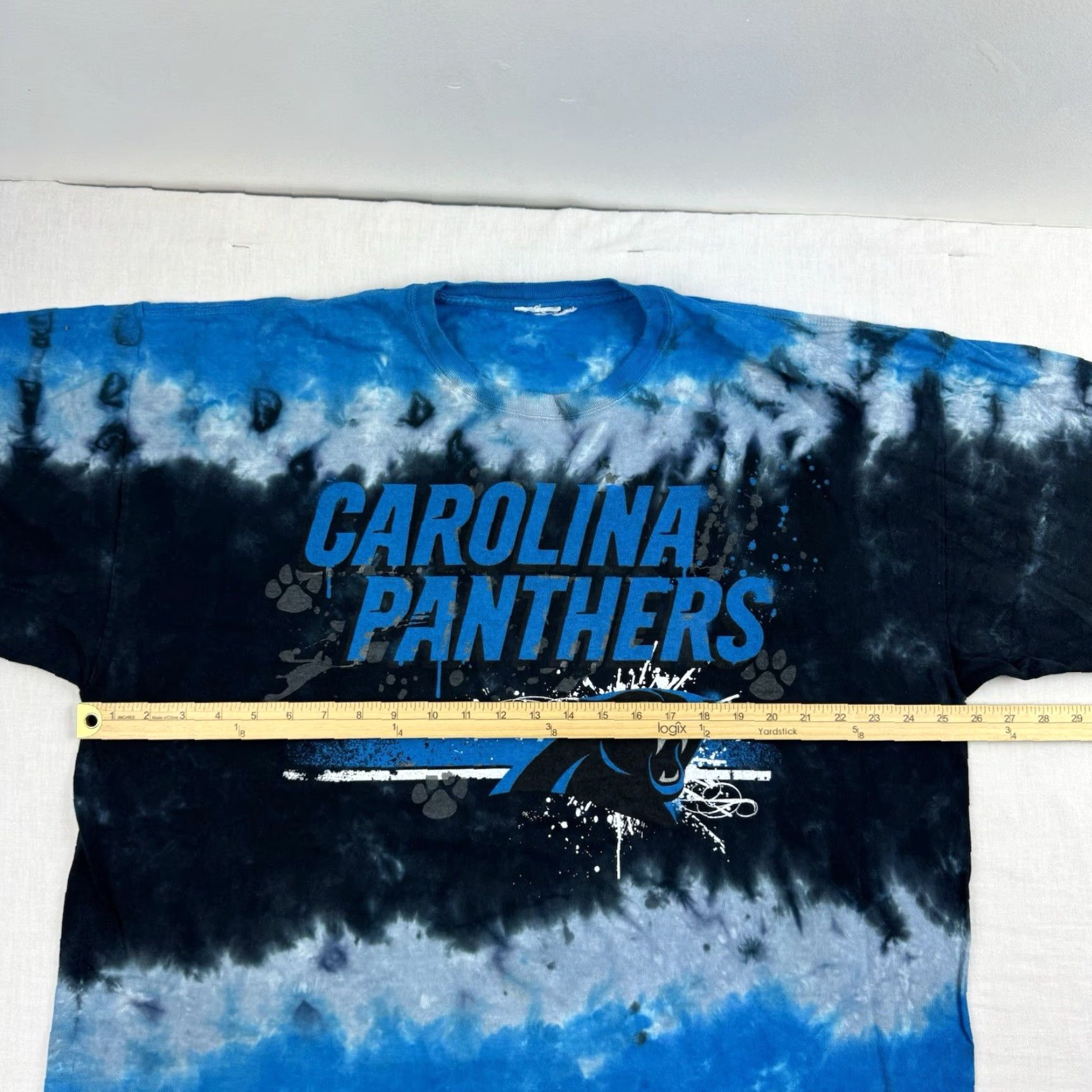 NFL VINTAGE NFL Carolina Panthers T-Shirt Adult XL Blue Tie Dye Graphic Print Y2K Football Mens Size US XL / EU 56 / 4 - 7 Thumbnail