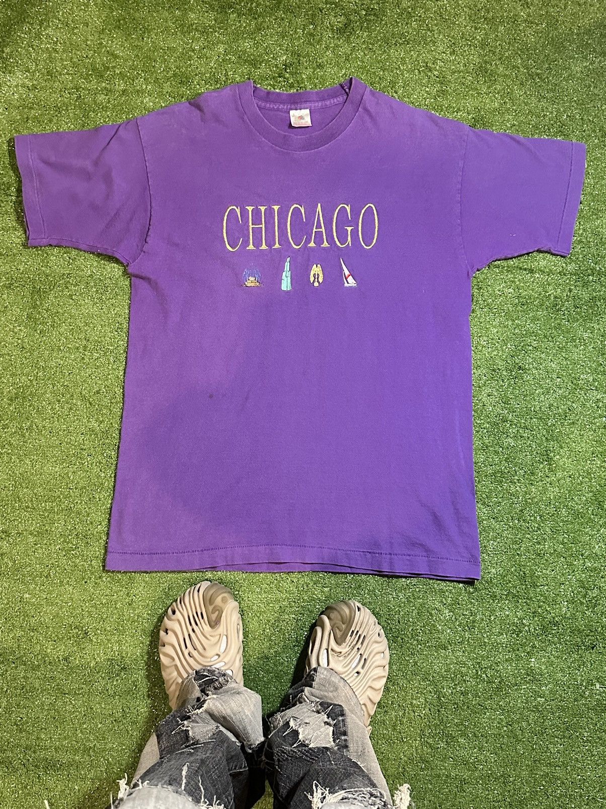 Band Tees × Vintage Vintage Single Stitch 90s Chicago Tee Size US L / EU 52-54 / 3 - 1 Thumbnail