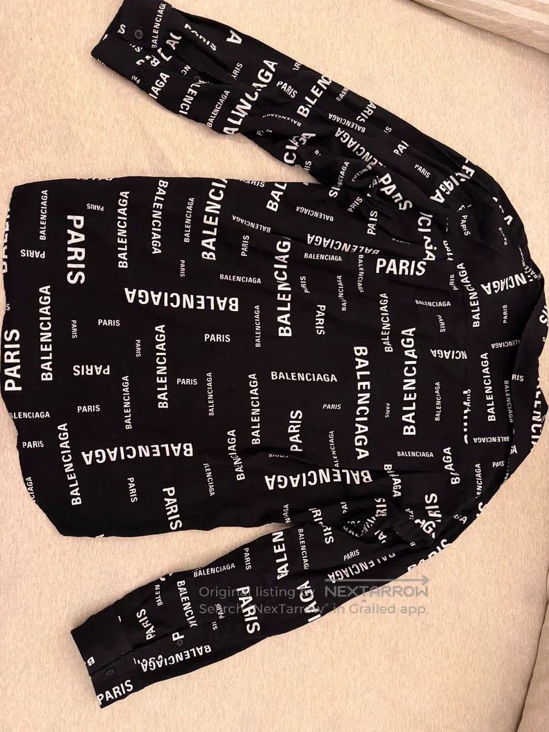 Balenciaga Balenciaga Letter Printed Long Sleeve Shirt Size XS / US 0-2 / IT 36-38 - 2 Thumbnail