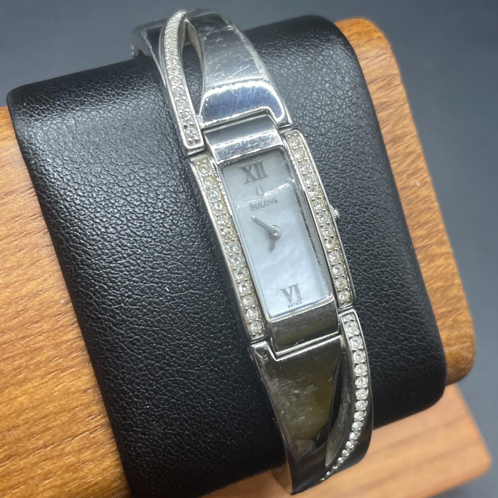 Bulova Vintage Bulova Silver Tone Crystals Quartz Watch New Bat Size ONE SIZE - 1 Thumbnail