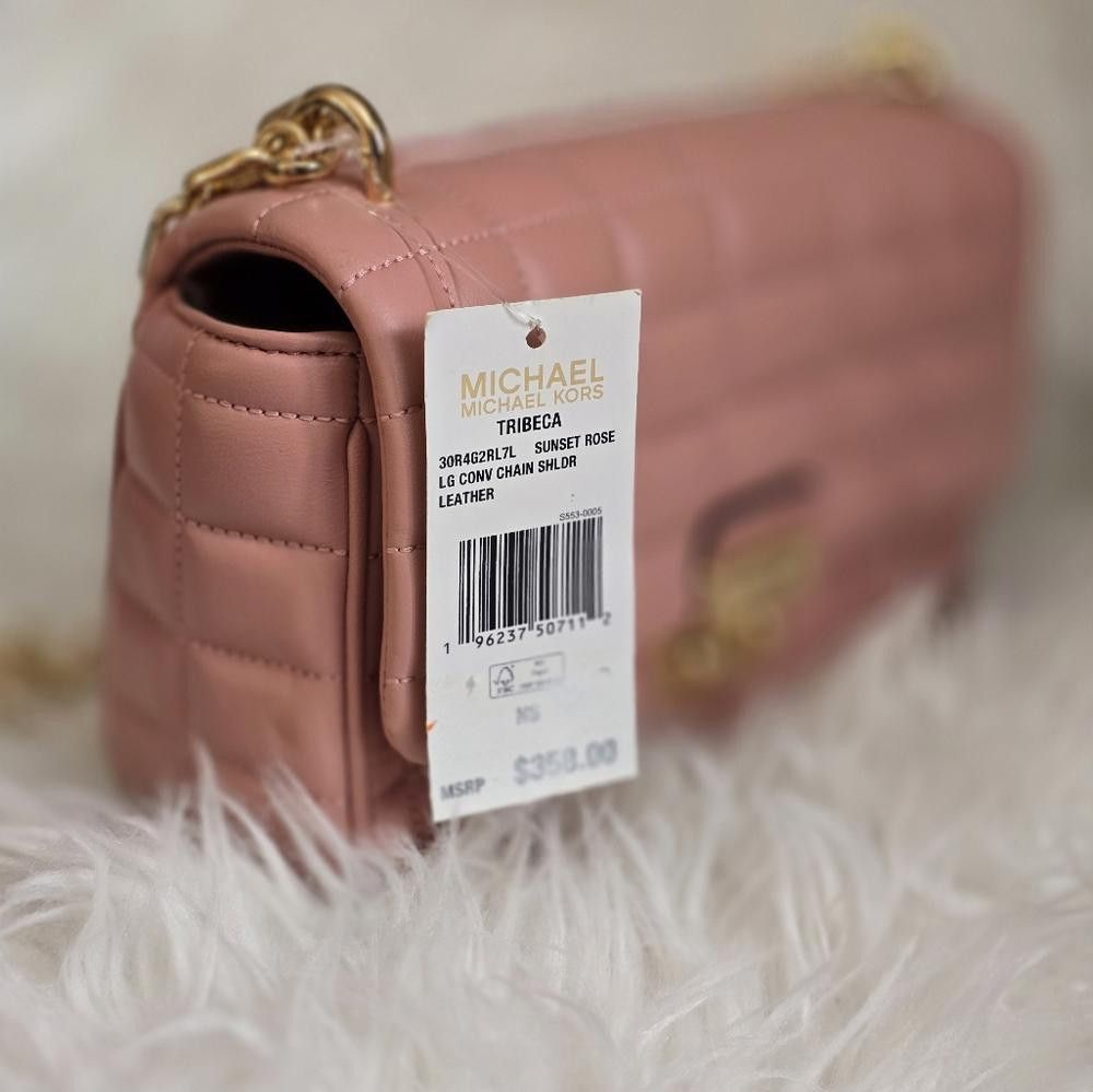 Michael Kors Michael Kors Pink Quilted Leather Bag Size ONE SIZE - 2 Thumbnail