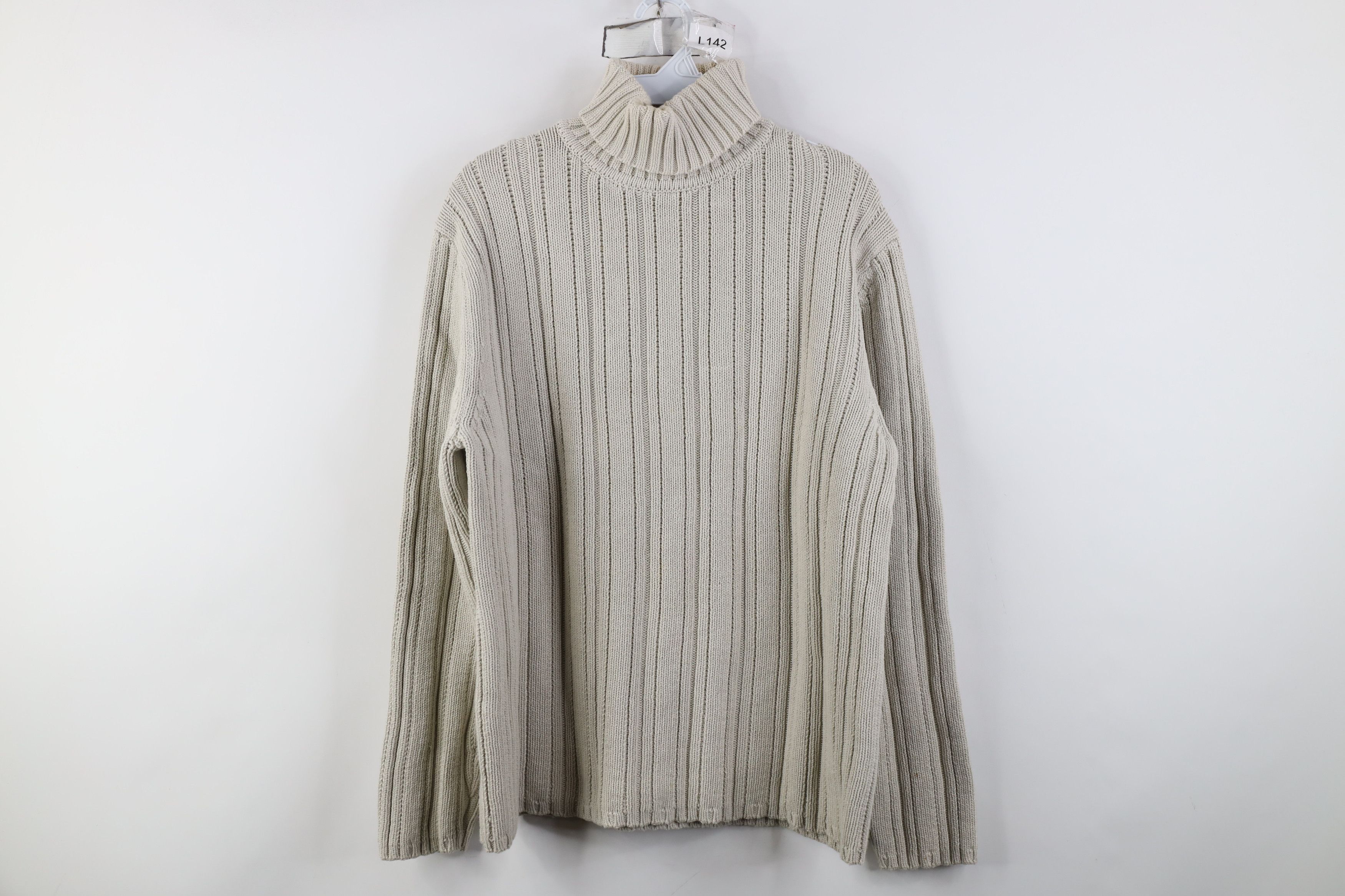 Gap Vintage Y2K Gap Chunky Ribbed Knit Turtleneck Sweater Gray Size US M / EU 48-50 / 2 - 1 Thumbnail
