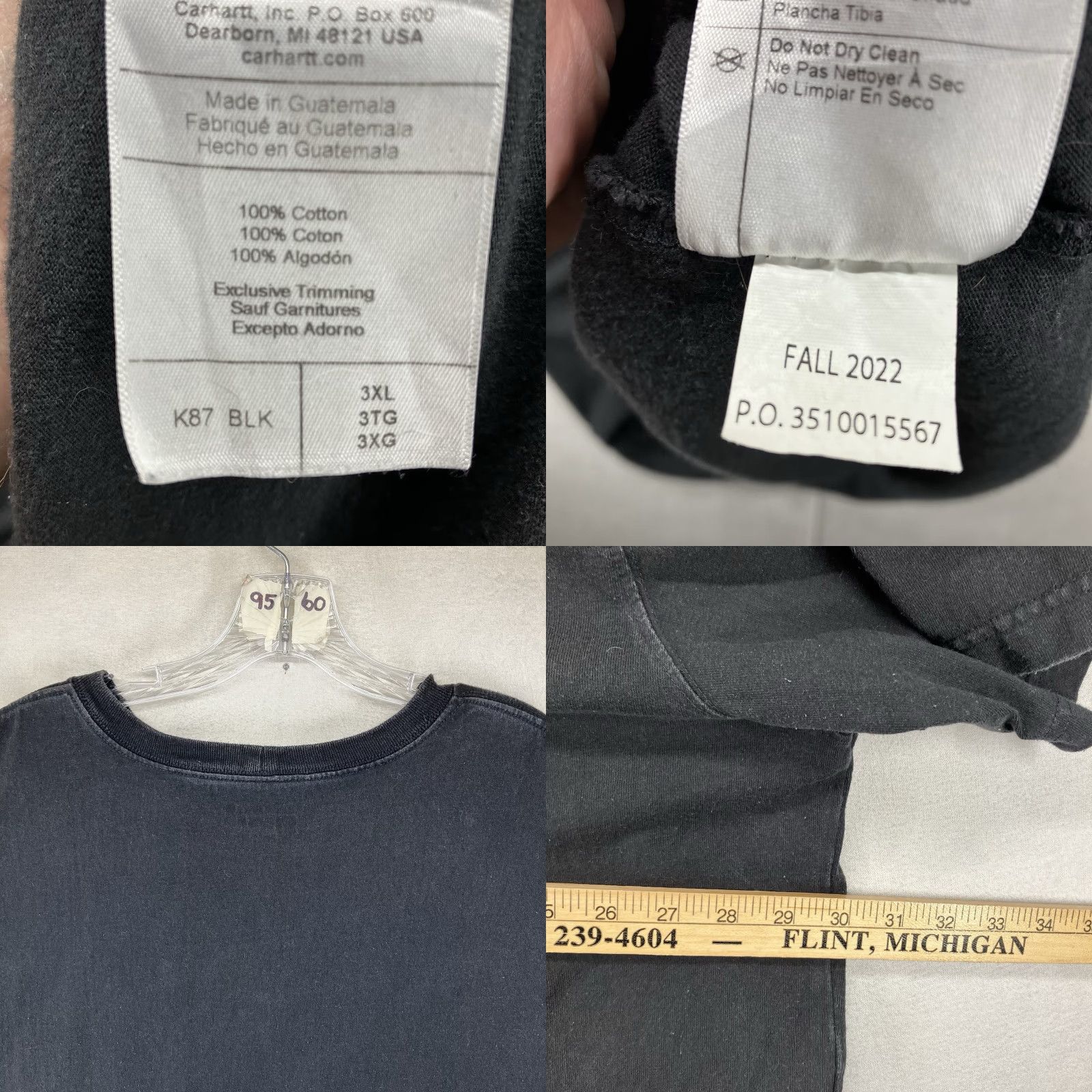 Carhartt Carhartt Mens T-Shirt 3XL Short Sleeve All Cotton Faded Black Crew Neck Logo Relaxed Fit 2010s Black Shirt Mens Size US XXL / EU 58 / 5 - 8 Thumbnail