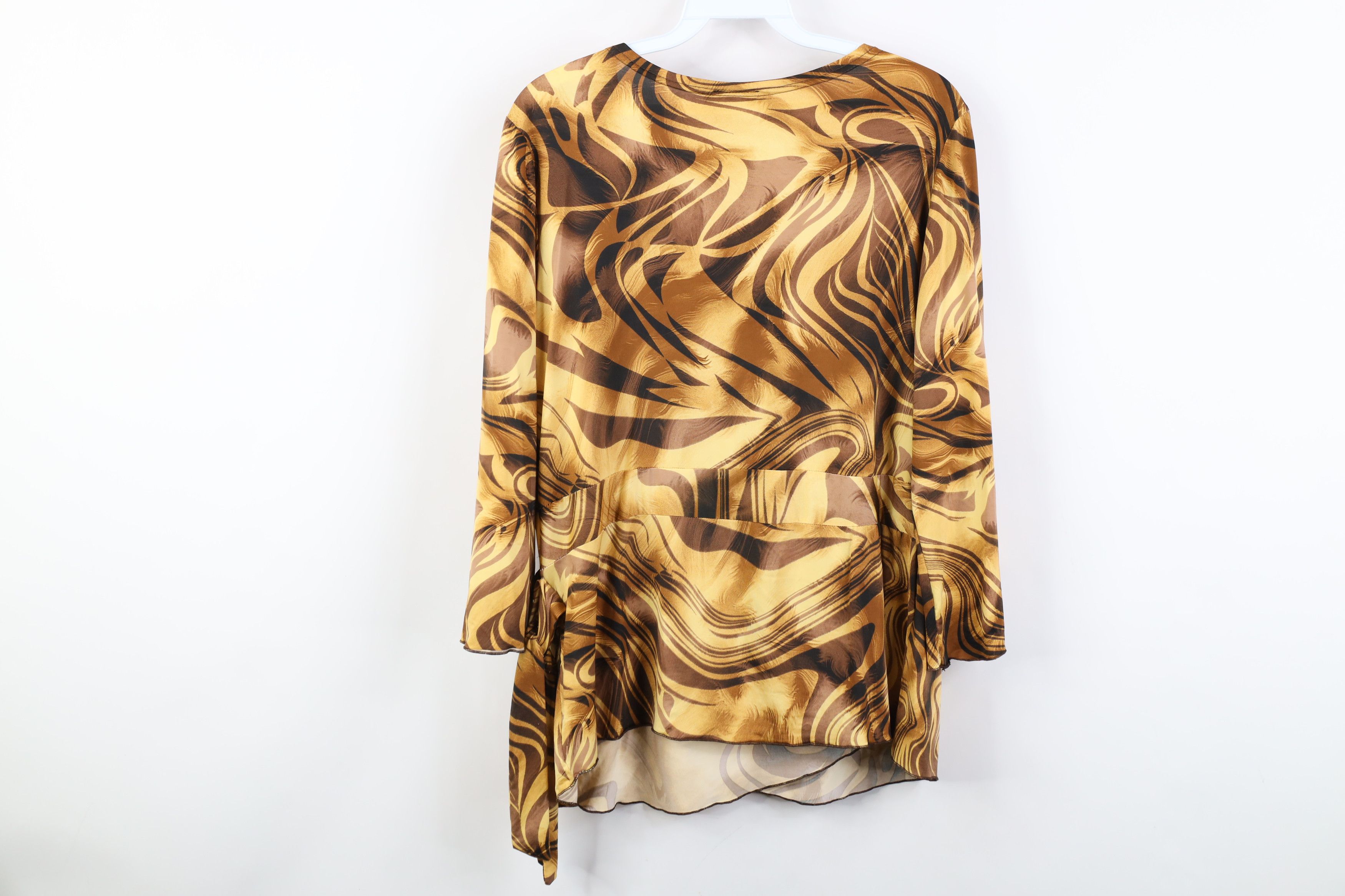 Vintage Vintage 90s Y2K Babydoll Abstract Knit Blouse Shirt Top USA Size XXL / US 16-18 / IT 52-54 - 11 Thumbnail