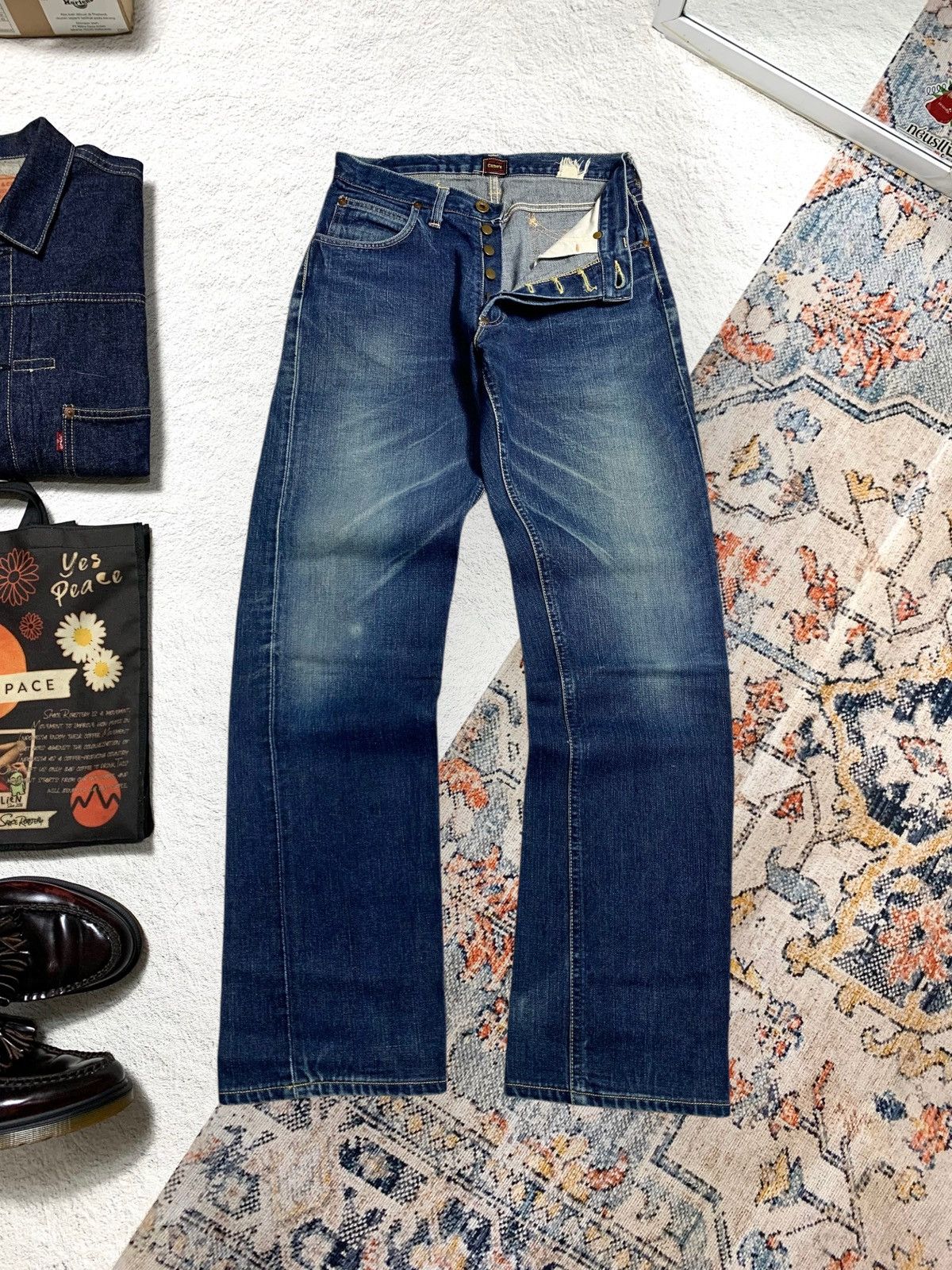 Sugar Cane 💥 RARE CRAZY VTG SUGAR CANE UNION MADE DENIM SELVEDGE 🎌 Size US 29 - 1 Thumbnail