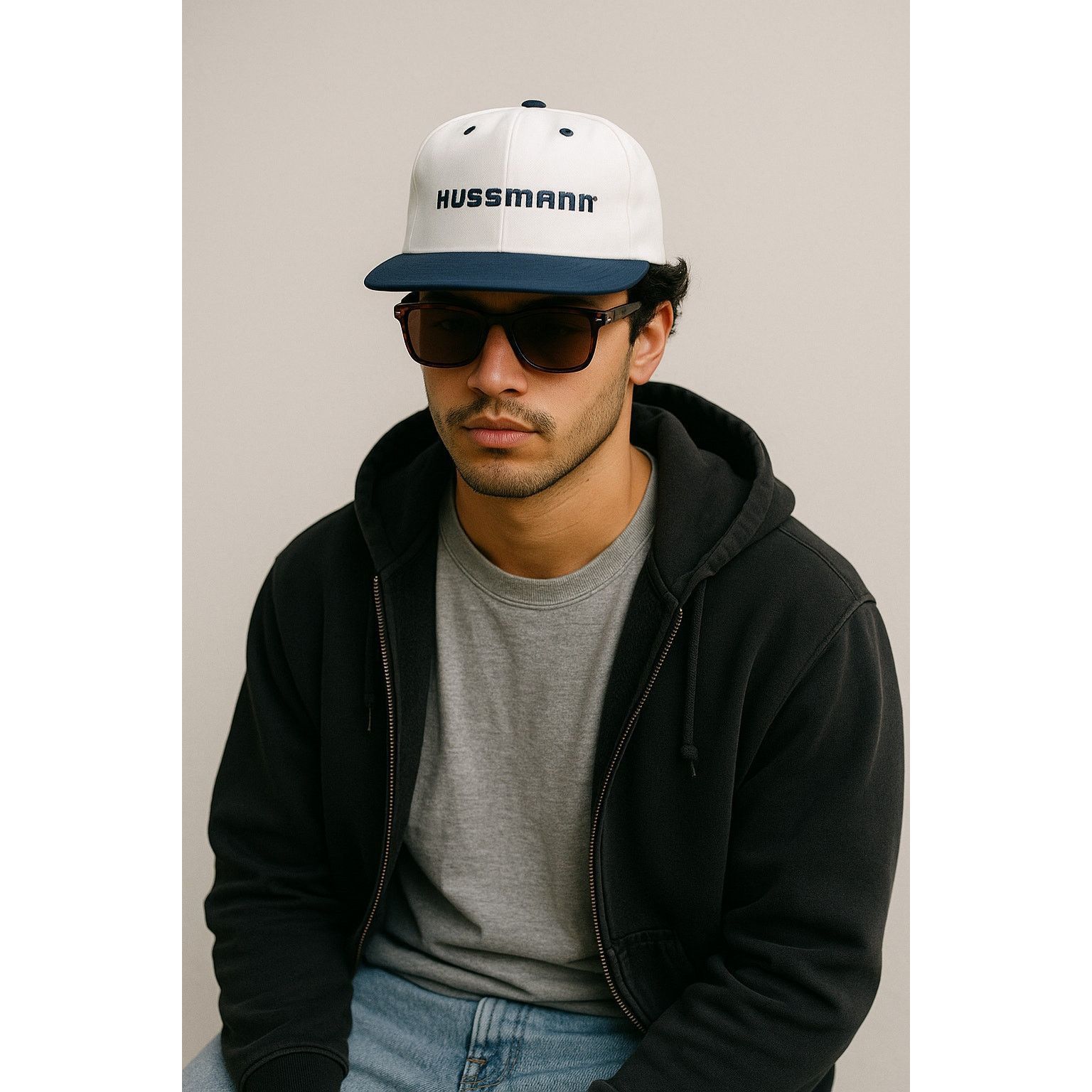 Other Vintage Hussmann Snapback Hat White Navy Blue Outdoor Size ONE SIZE - 1 Thumbnail