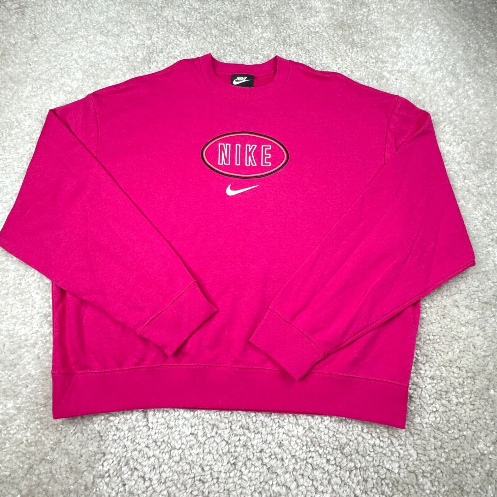 Nike Nike Varsity Crew Neck Oversized Fit Sweatshirt Pink Womens Large NEW Grailed