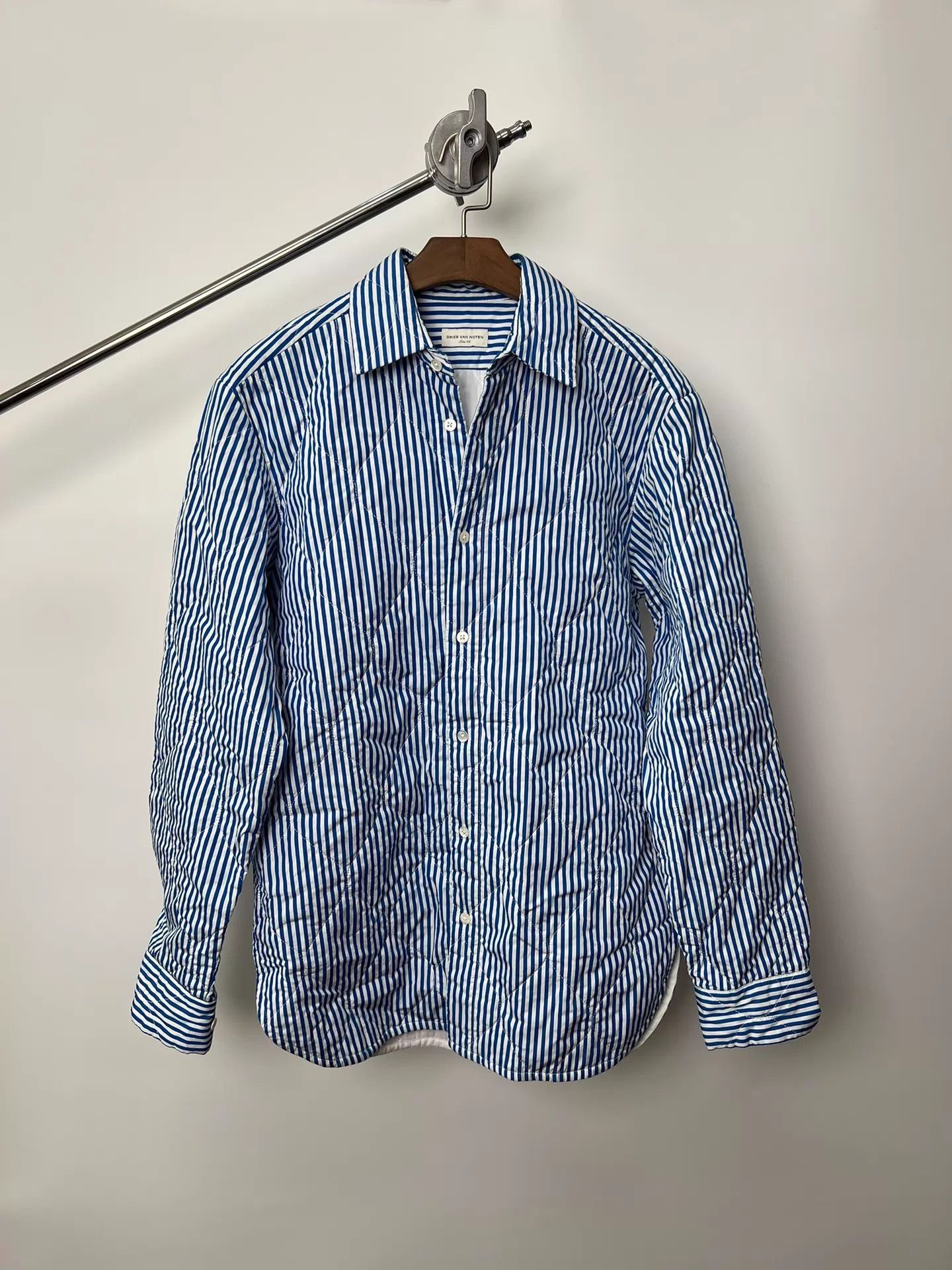 Dries Van Noten Blue Striped Long Sleeve Button Up Shirt Size US S / EU 44-46 / 1 - 1 Thumbnail