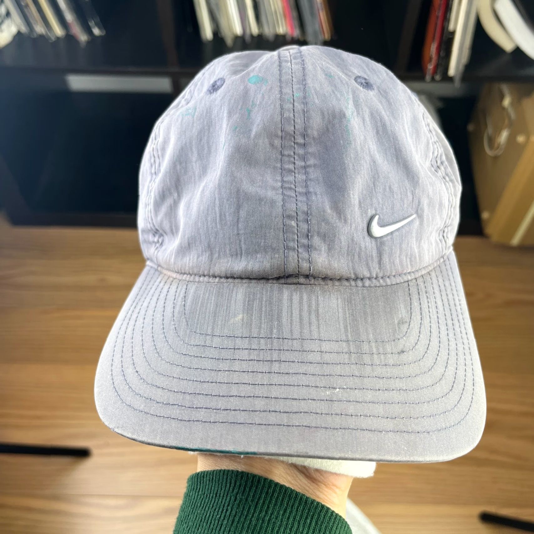 Nike VINTAGE 90s Nike Sun Faded Swoosh Strapback Hat Baseball Cap Men One Size Gray Canvas Fur Cotton Acrylic Size ONE SIZE - 2 Thumbnail