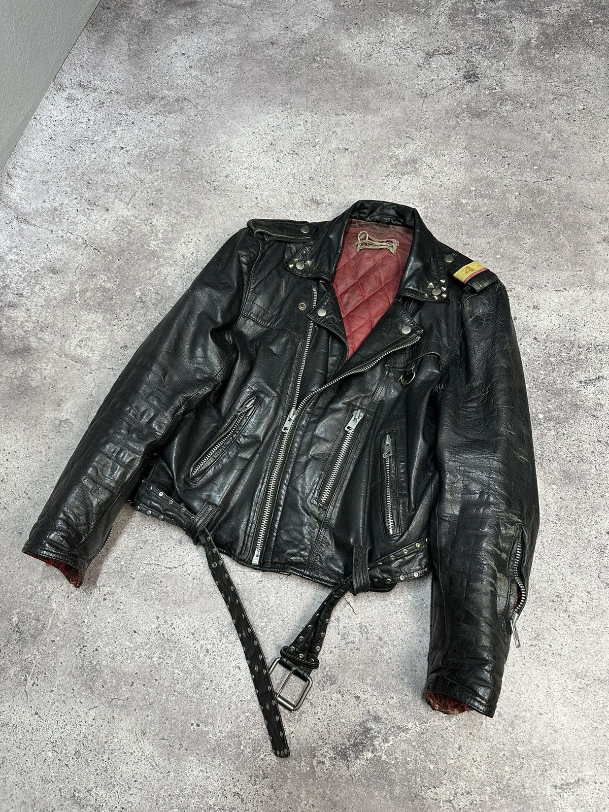 Vintage Vintage Kawasaki Leather Jacket Bomber Distressed 80’s Rare Size US M / EU 48-50 / 2 - 11 Thumbnail