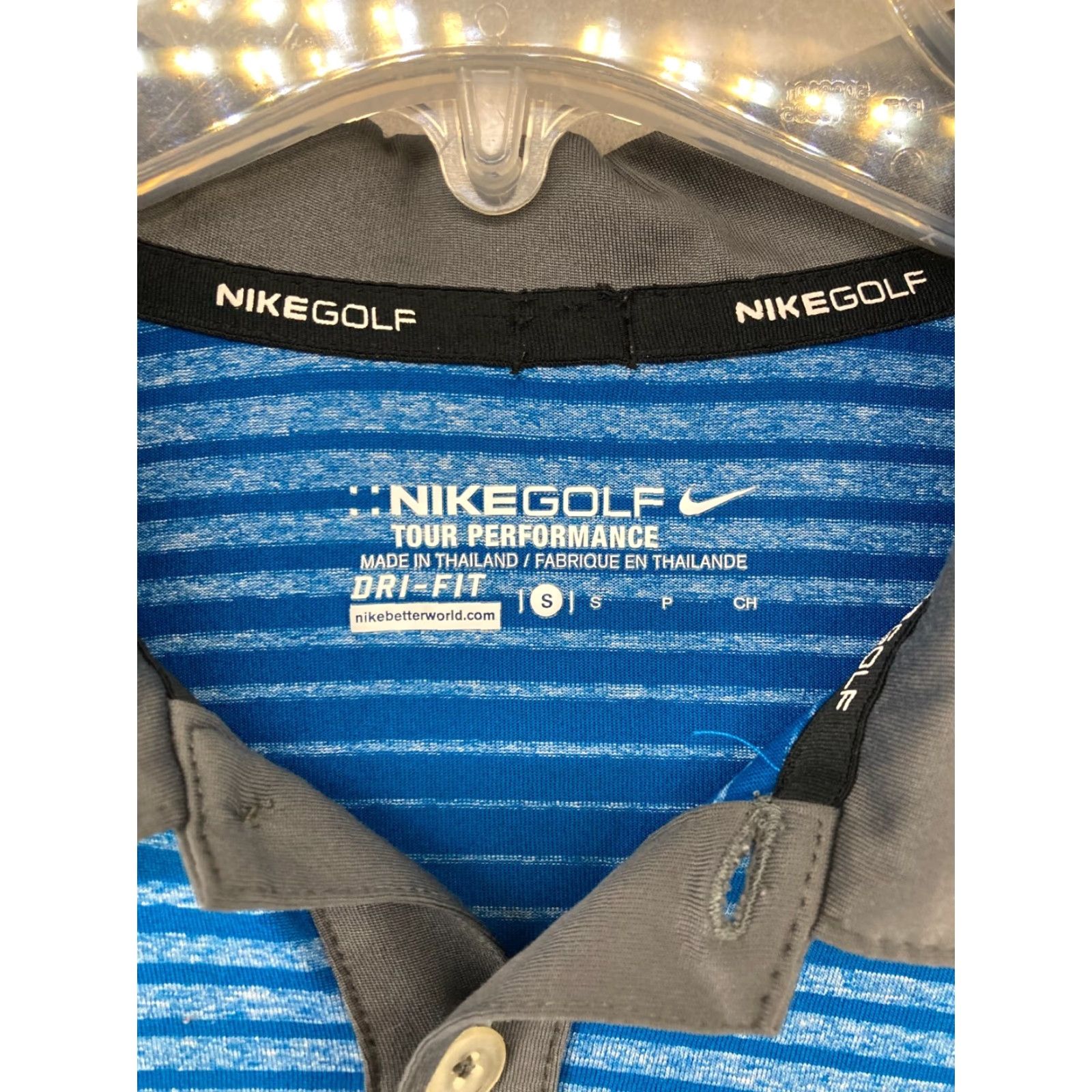Nike Nike Golf Polo Shirt Mens Small Blue Tour Performance DriFit Striped Size US S / EU 44-46 / 1 - 5 Thumbnail