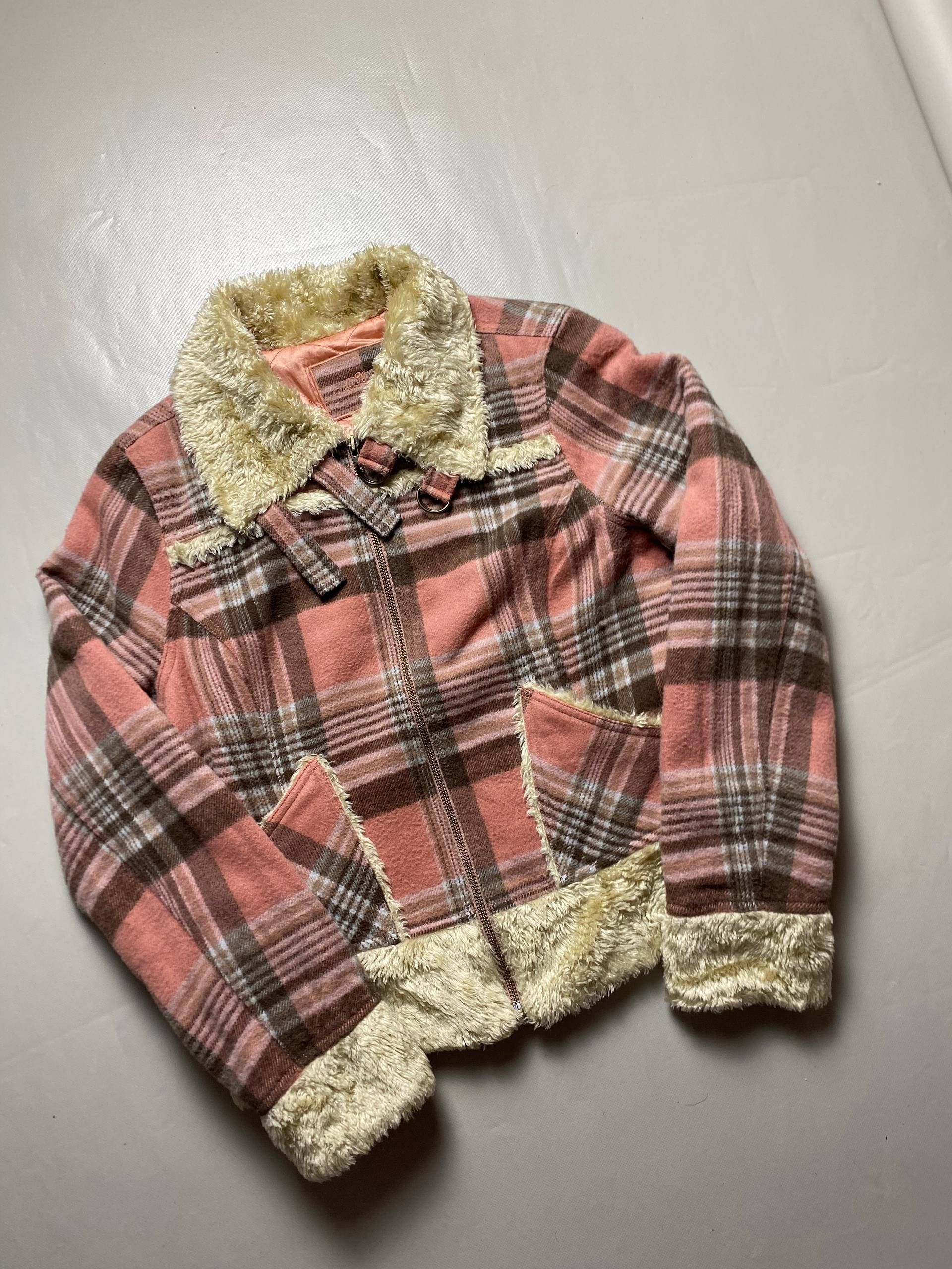 Vintage Guess Faux Fur Pink Jacket