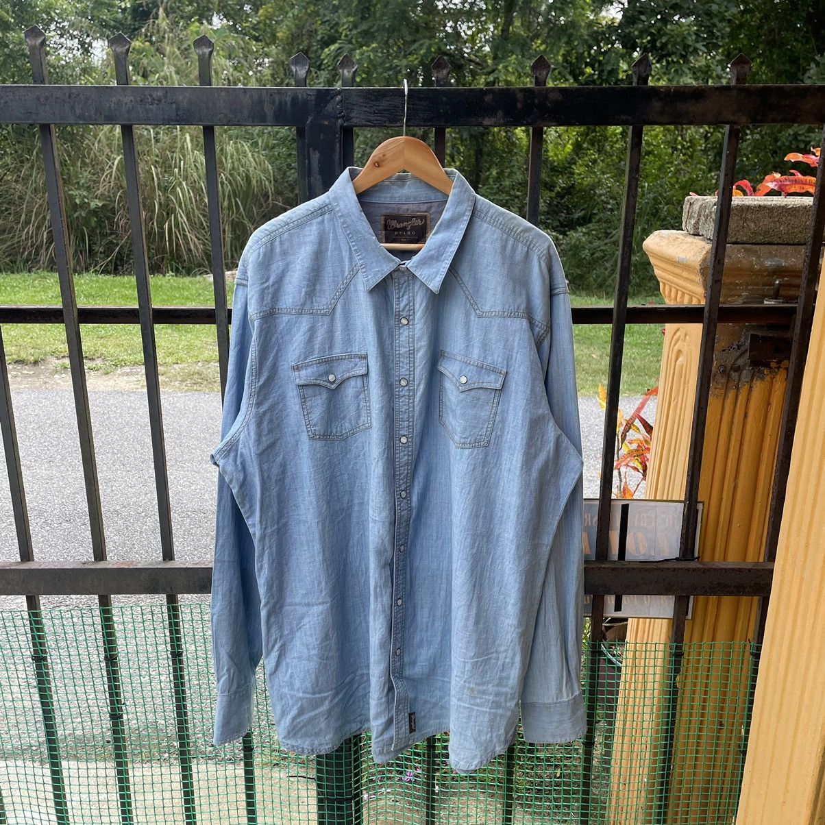 Vintage × Wrangler 🔥Oversize Vintage Wrangler Stoned Wash Western Button Shirts Size US XXL / EU 58 / 5 - 1 Thumbnail