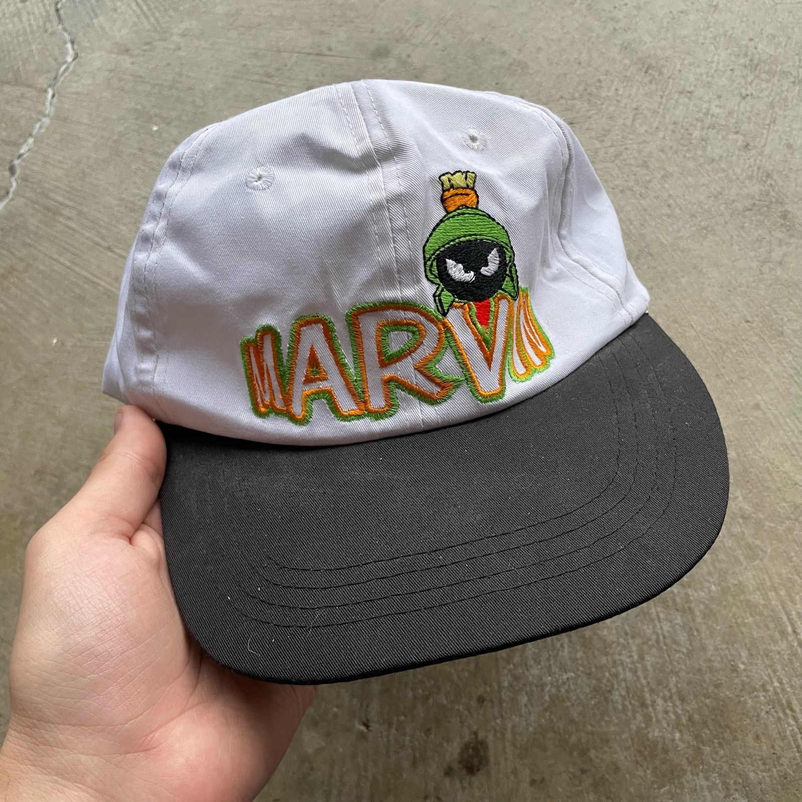 Vintage vintage 90s marvin script looney tunes snapback hat | Grailed