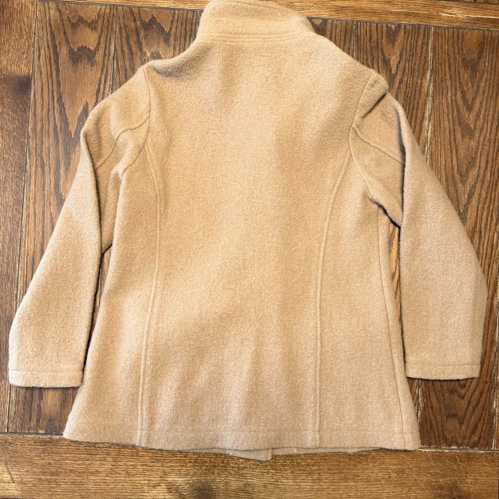 Vintage VINTAGE L.L. Bean Peacoat Beige Wool Bellandi Wind Wool City Classic Preppy Minimalist Mature Women Petite Medium Button Up Italy/Sleeve hole noted Size M / US 6-8 / IT 42-44 - 5 Thumbnail