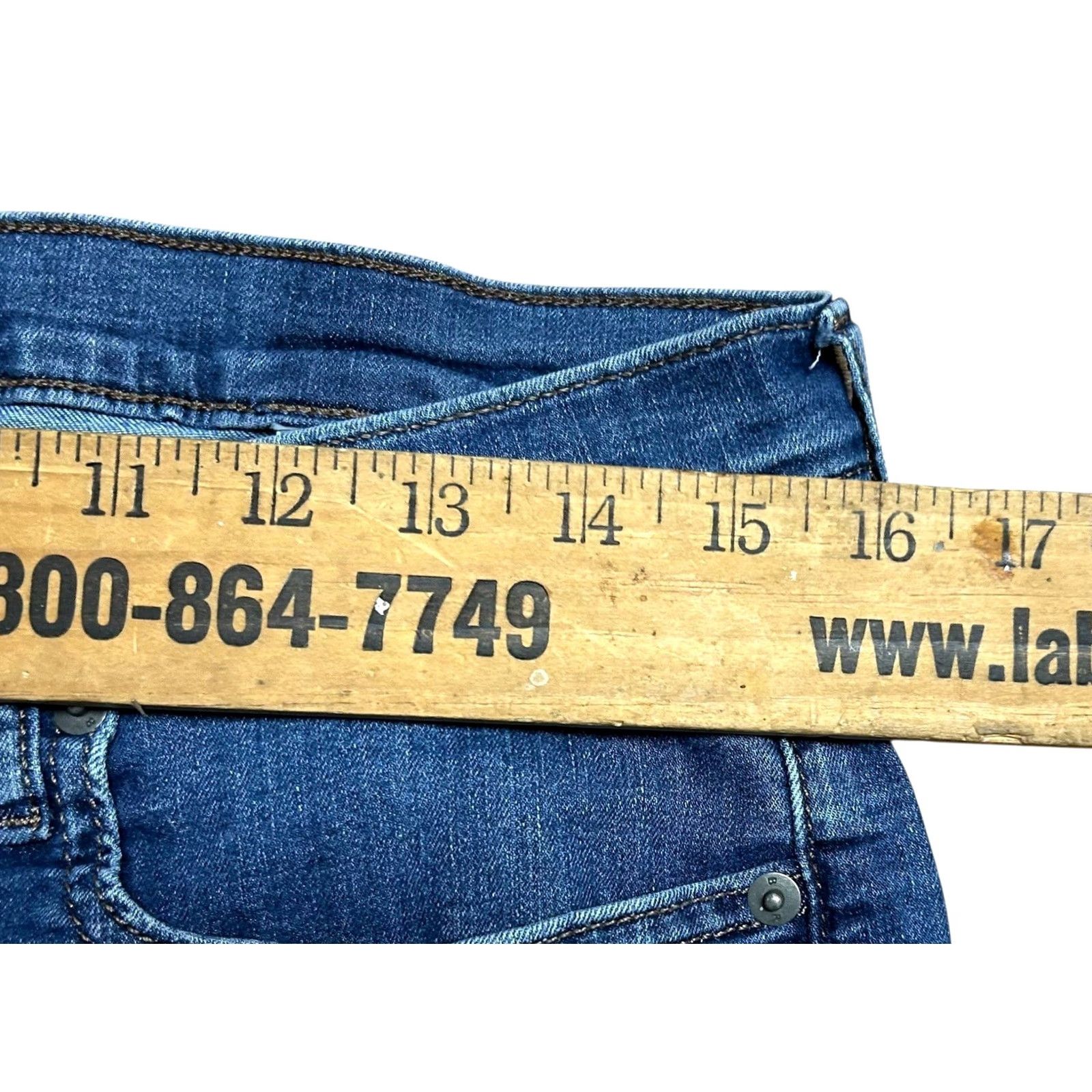 Banana Republic Banana Republic Curvy Skinny Jeans Women 32/14 Denim High Rise Stretch Jeans 5-Pocket Solid Blue Women Size 36" / US 14 / IT 50 - 5 Thumbnail
