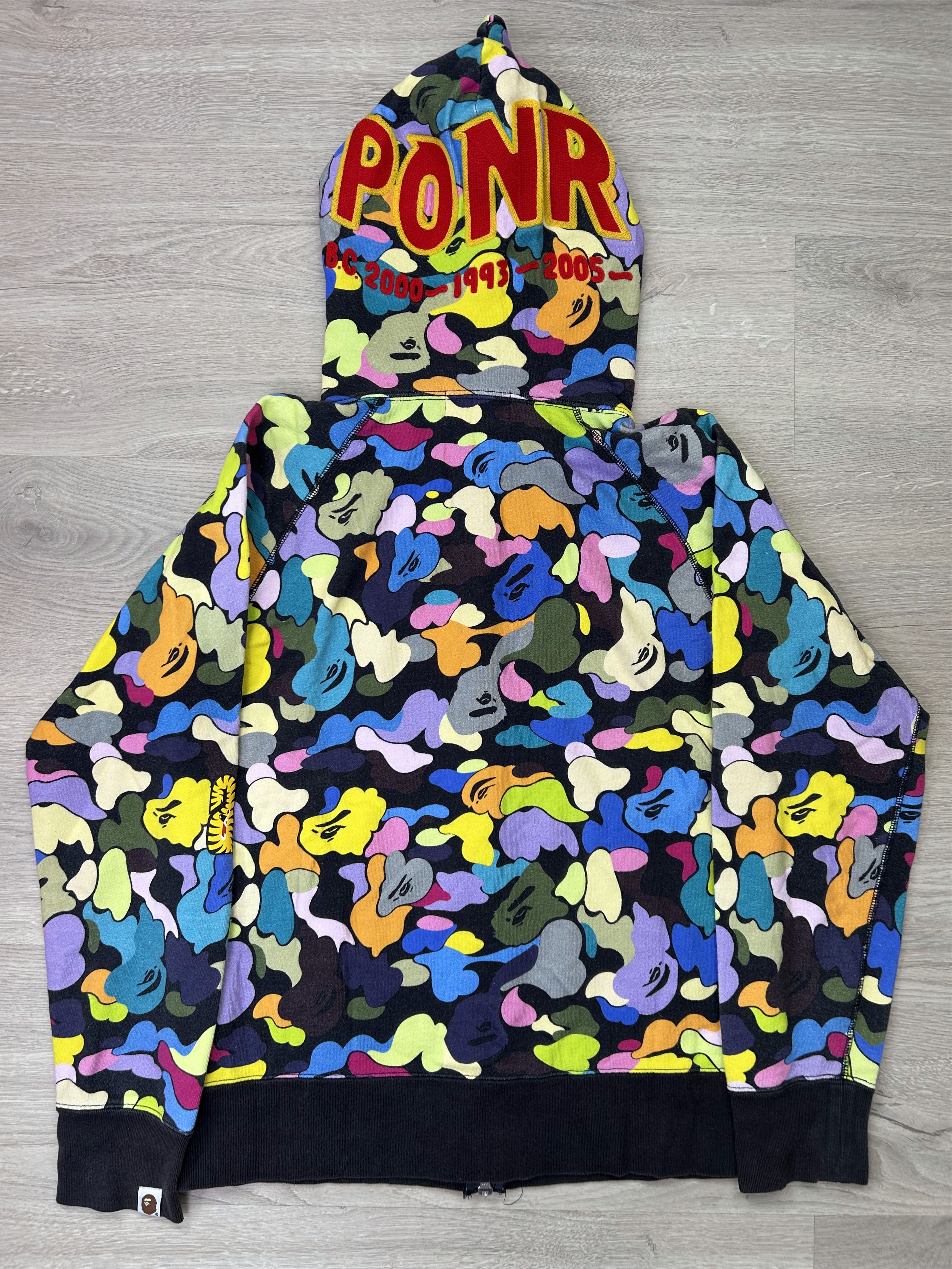 Bape Bape Multi Camo PONR Shark Full Zip Hoodie [Size M] Size US M / EU 48-50 / 2 - 9 Thumbnail