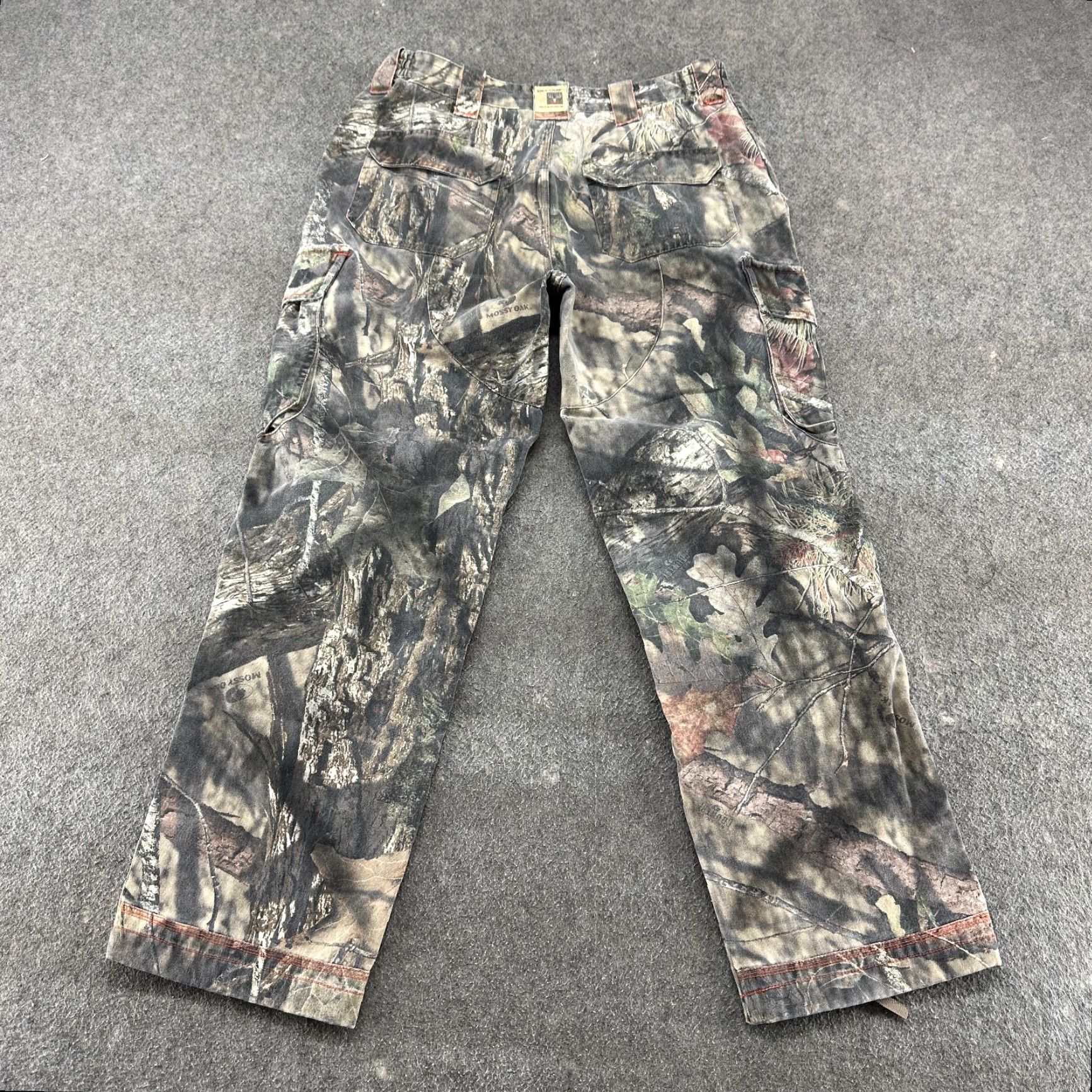 Vintage Redhead Silent Hide Pants Mens 36x32 Cargo Camo Mossy Oak Hunting Outdoor Baggy Canvas Cotton Polyester Straight Relaxed 5-Pocket Size US 36 / EU 52 - 5 Thumbnail