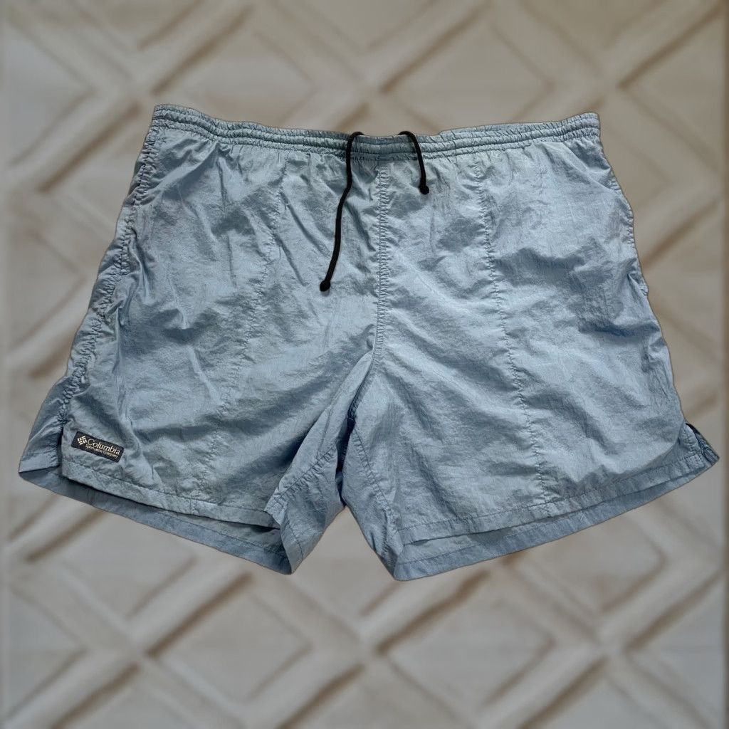 Vintage Columbia Water Shorts Mens XL Blue Elastic Waist Pockets Nylon Swimming Trunks Size US 36 / EU 52 - 1 Thumbnail