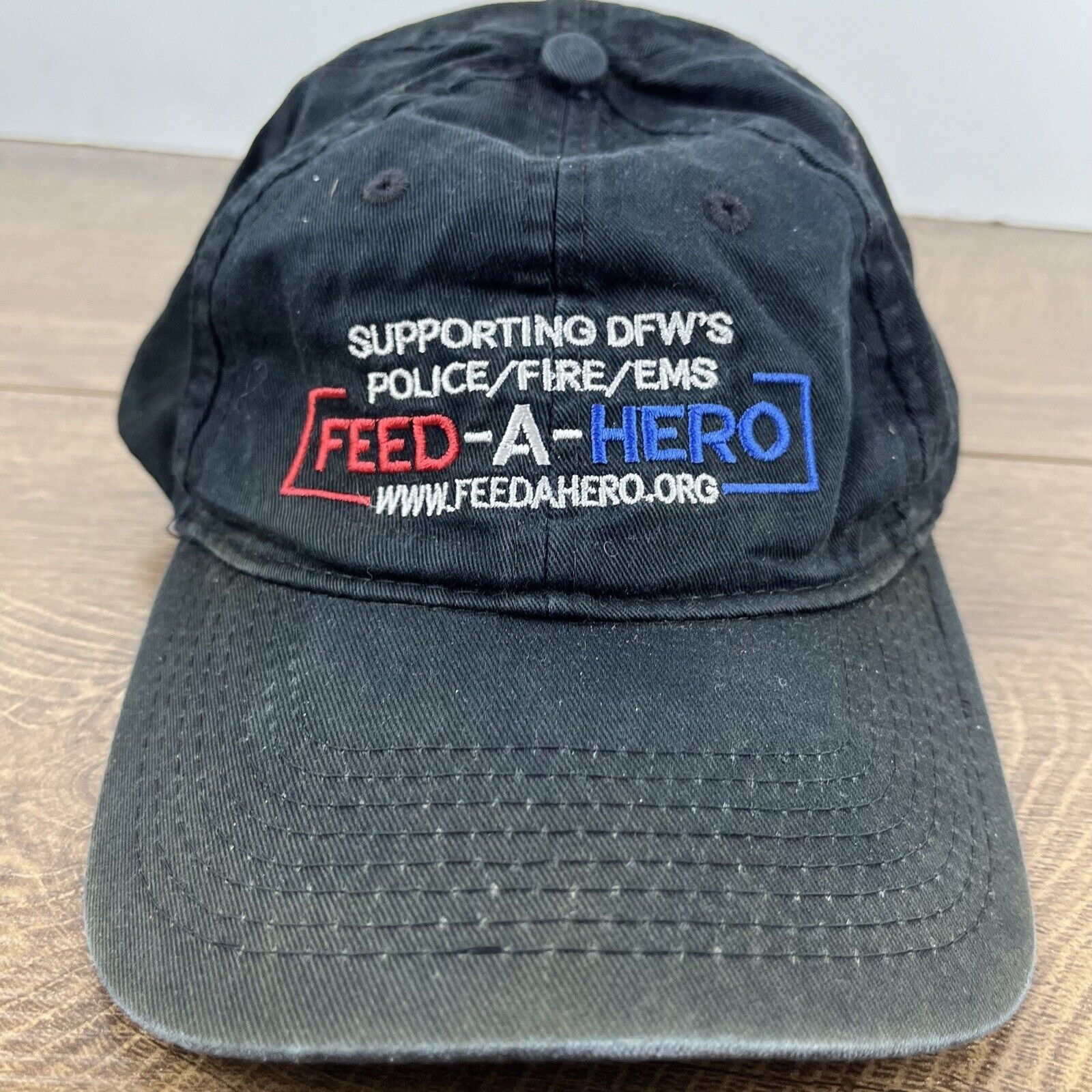 Other Feed A Hero Hat DFW Black Cap Adjustable Hat Black Adult Fit Size ONE SIZE - 5 Thumbnail
