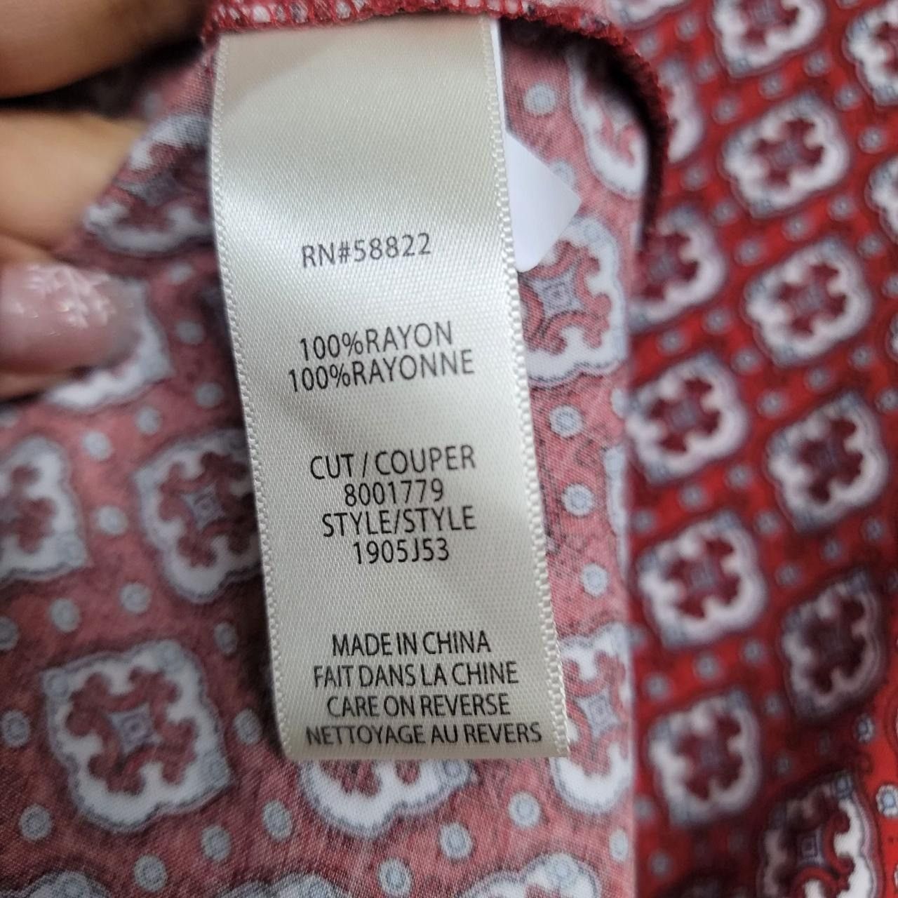 Other Max Studio Womens Red & White Boho Print Rayon Mini Dress Wi Size M / US 6-8 / IT 42-44 - 7 Thumbnail