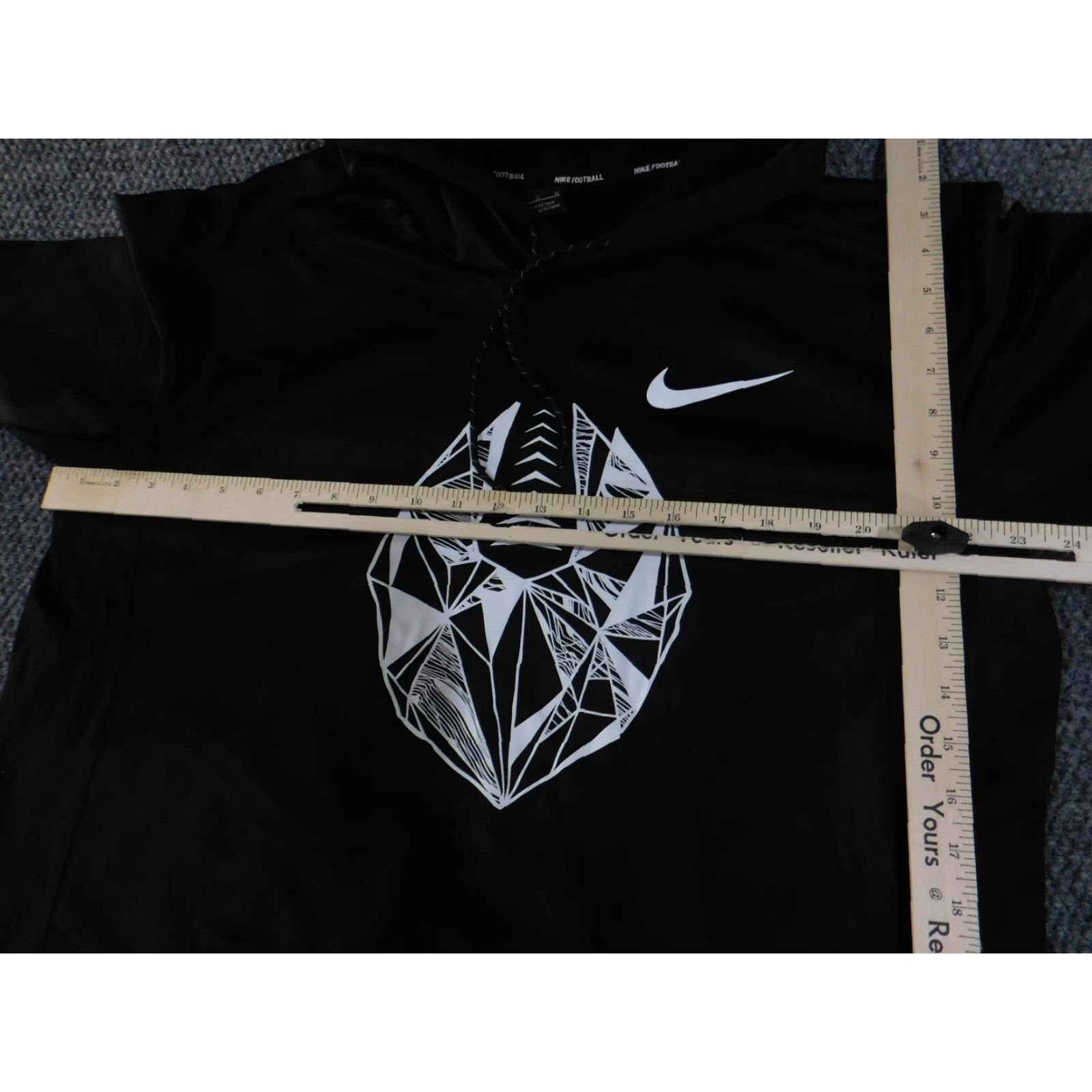 Nike Nike Hoodie Mens Large Black Football Polyester Pullover Graphic Swoosh Kangaroo Pocket Athletic Size US L / EU 52-54 / 3 - 6 Thumbnail