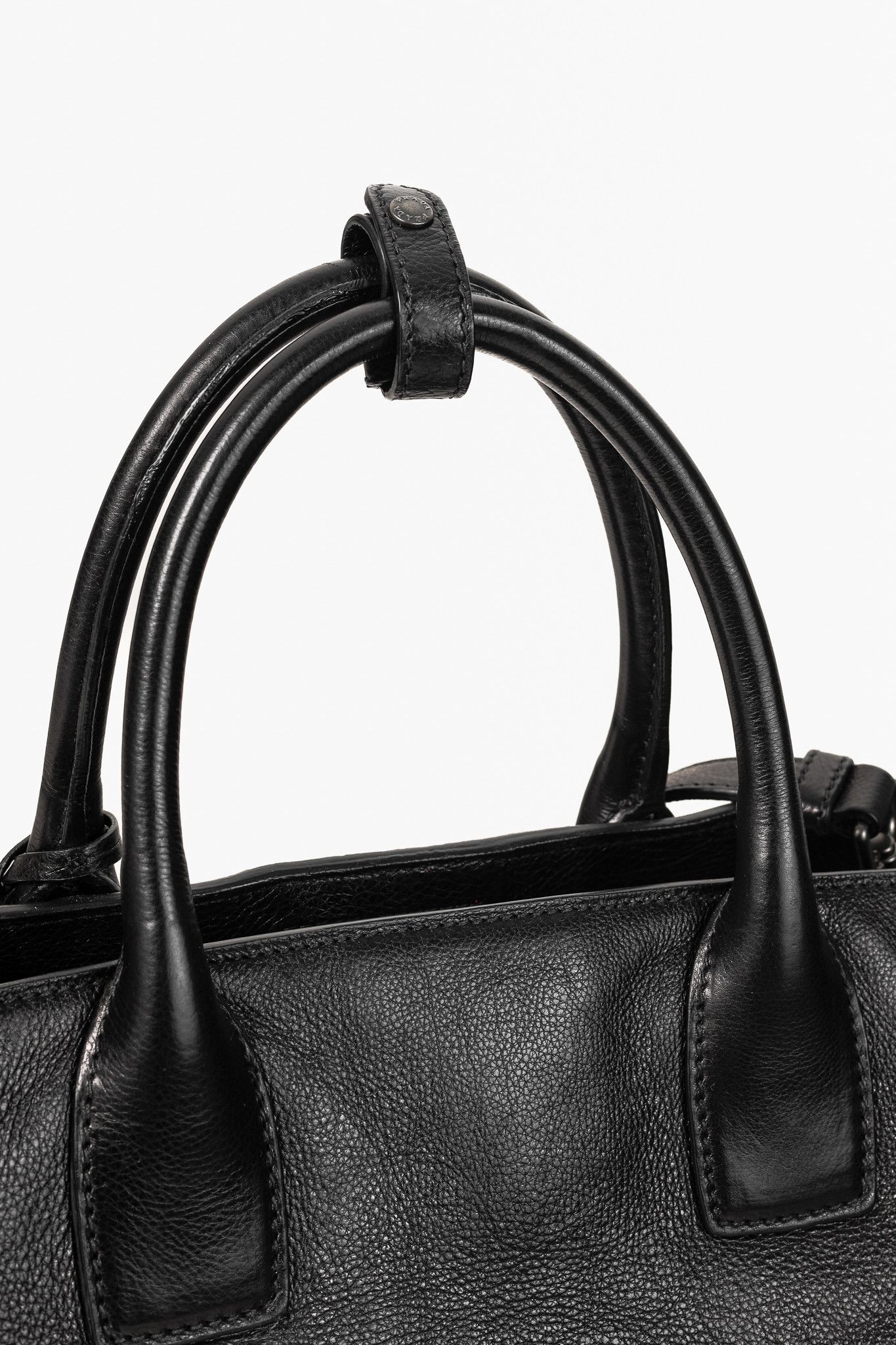 Prada Prada Pomice & Nero Glace Calf Leather Two-Tone Tote Size ONE SIZE - 10 Thumbnail