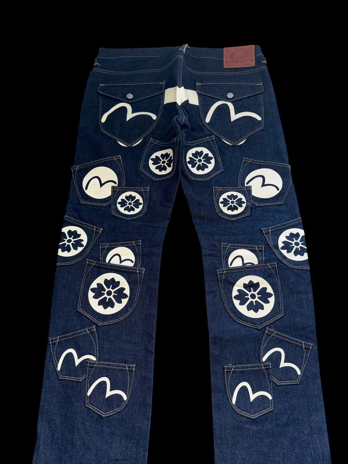 Evisu Crazy Evisu Straight Navy Selvedge Denim Jeans Multipocket Size US 34 / EU 50 - 3 Thumbnail