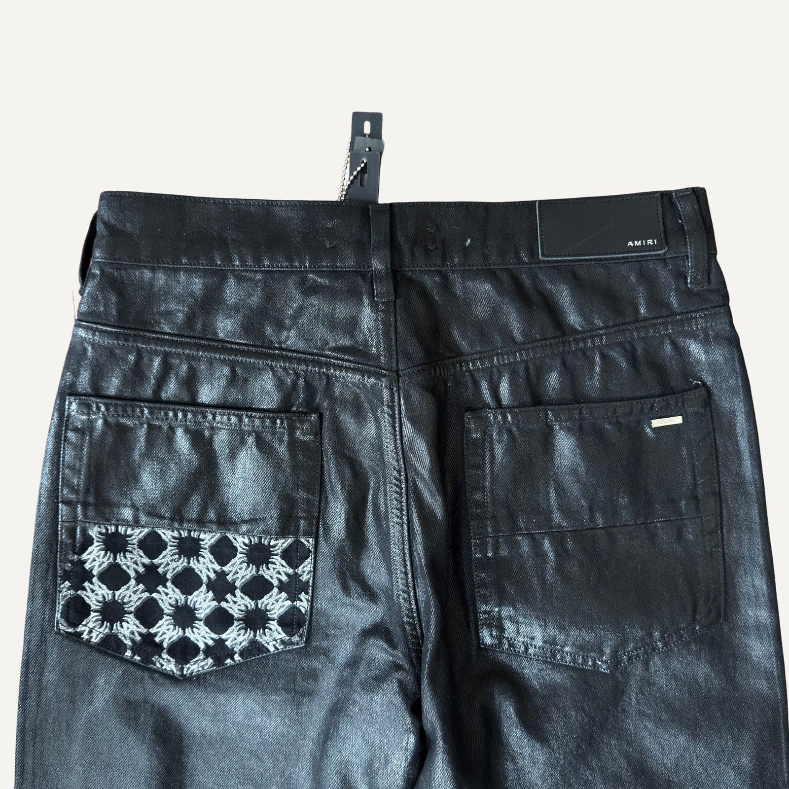 Amiri 29 x 32 - Amiri Waxed MA Quad Printed Interior Skinny Jeans Size US 29 - 4 Thumbnail