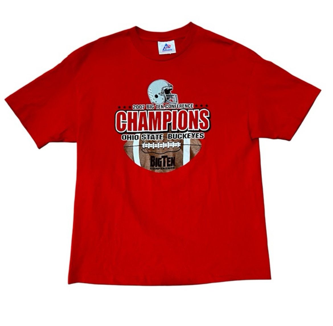 Ohio State '07 Big Ten Champions Vintage Graphic T-Shirt in Red, Men's (Size Xl)