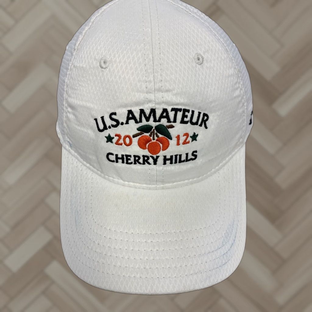 Under Armour VINTAGE Under Armour Baseball Hat ADULT M/L White Red 2012 Cap Sherry Hills / 522 Mens Size ONE SIZE - 1 Thumbnail