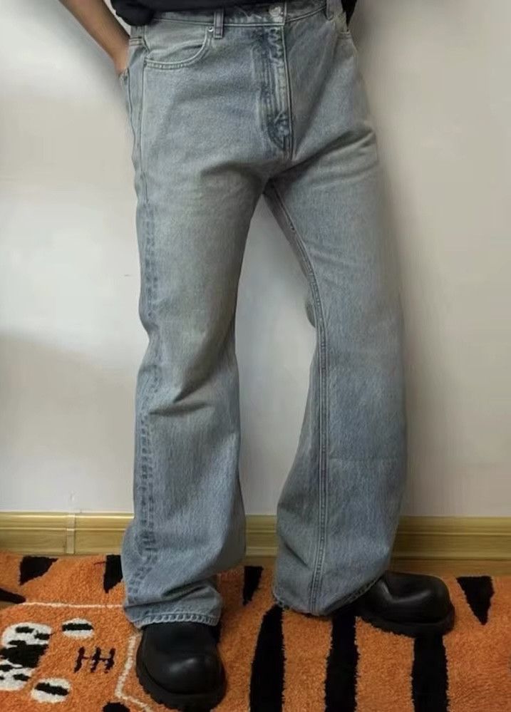 Jean Vintage Washed Blue Straight Baggy Denim Size US 32 / EU 48 - 1 Thumbnail