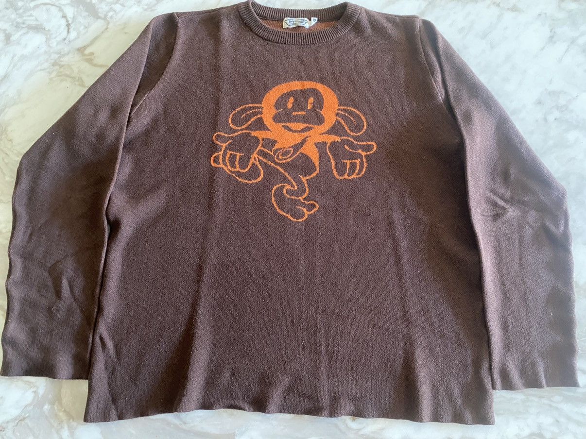 image of Bape Baby Milo Knit Sweater in Brown, Men's (Size XL)