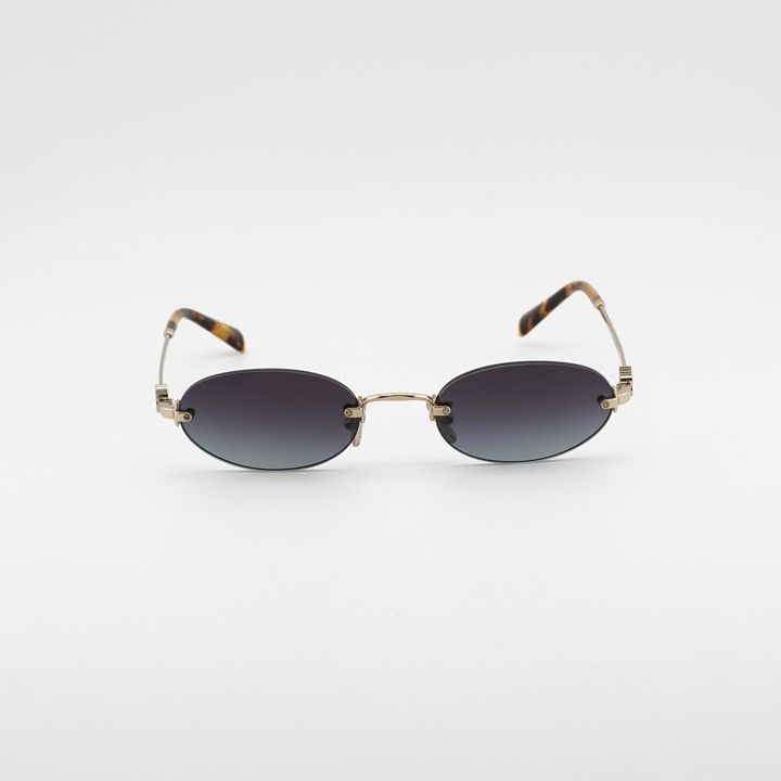 Miu Miu Miu Miu MUA54S ZVN5D1 Sunglasses Gold Oval Rimless Frame Size ONE SIZE - 6 Thumbnail