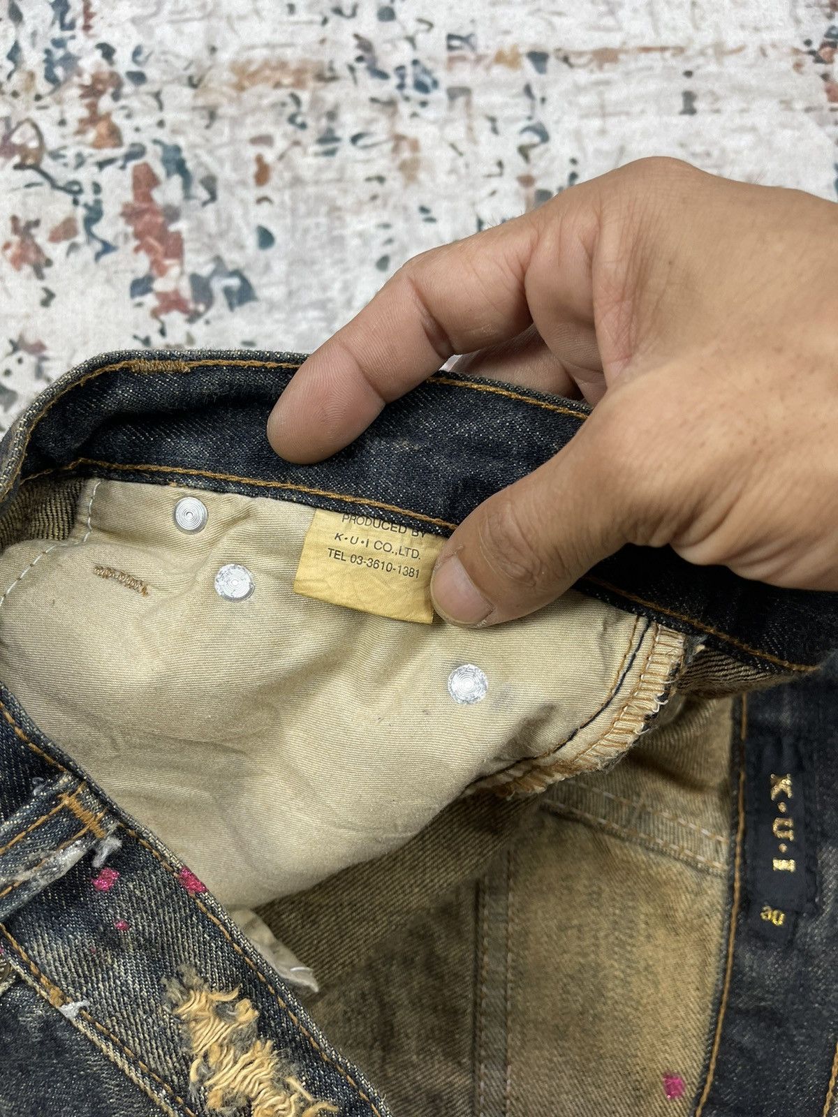 If Six Was Nine Slim Fit Ripped Painted Splash ISWN Style Short Denim Size US 30 / EU 46 - 9 Thumbnail